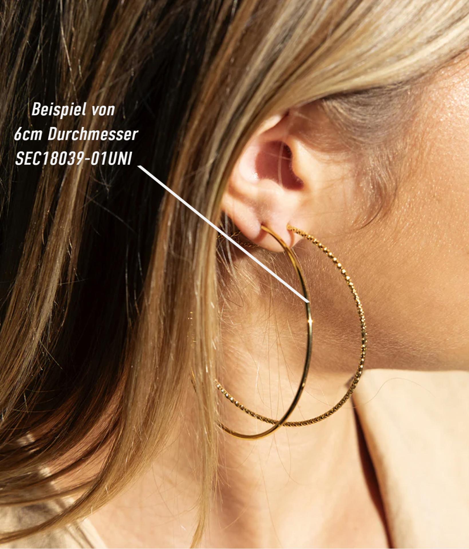 Zag Bijoux große Steckcreolen 5cm Ohrringe Mahonia dünn geklopft gold