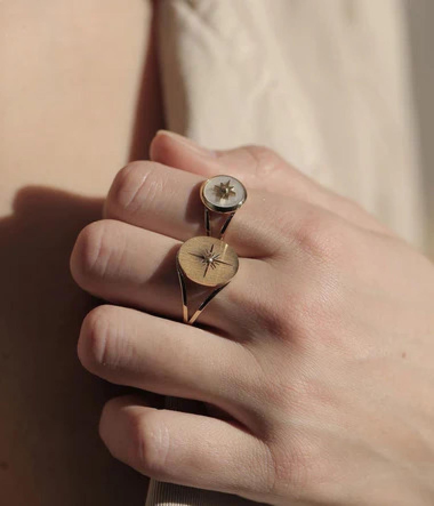 Zag Bijoux Ring Sun - Farbe: Perlmut/gold
