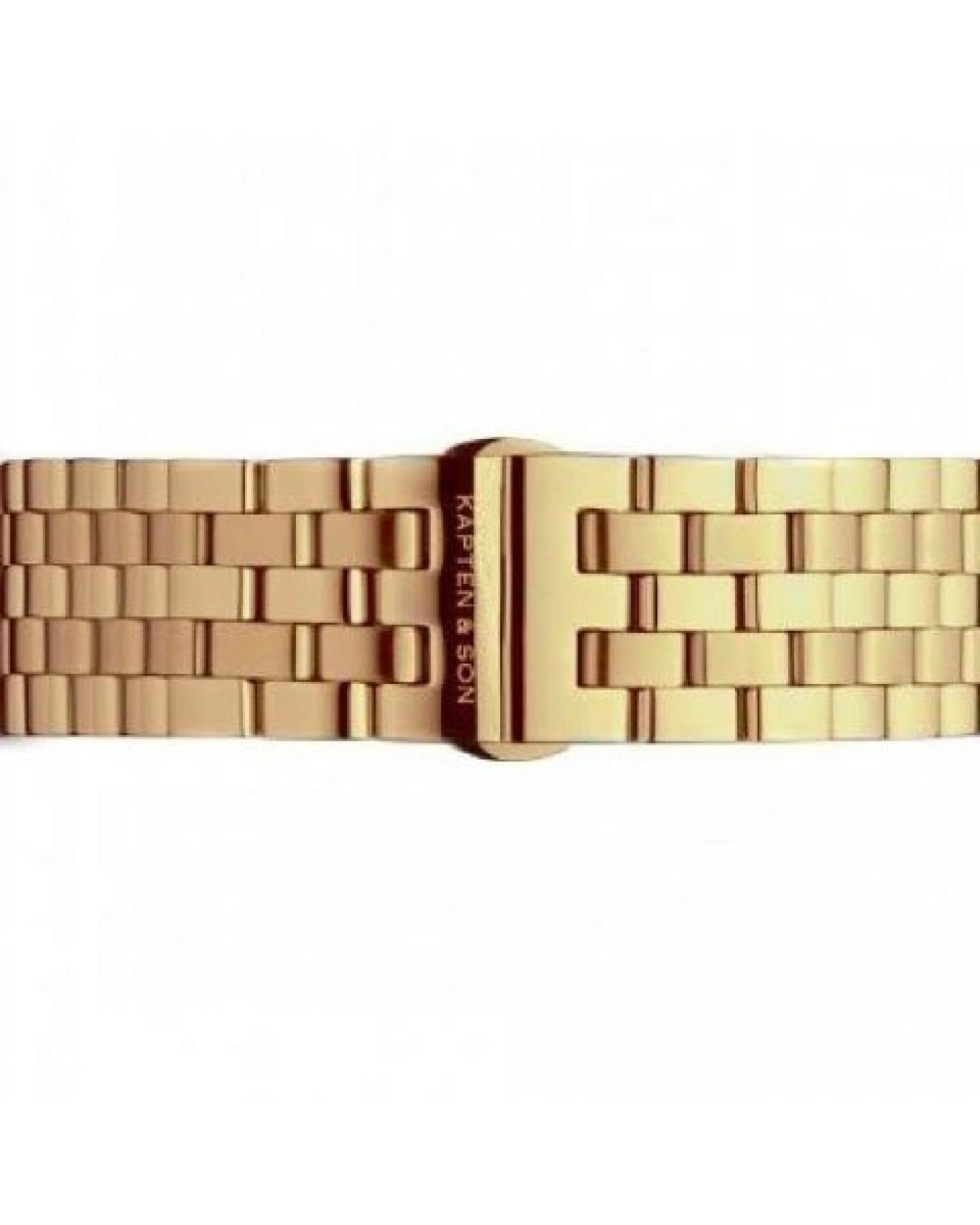 Kapten & Son Uhrenarmband Steel Strap Gold Chrono