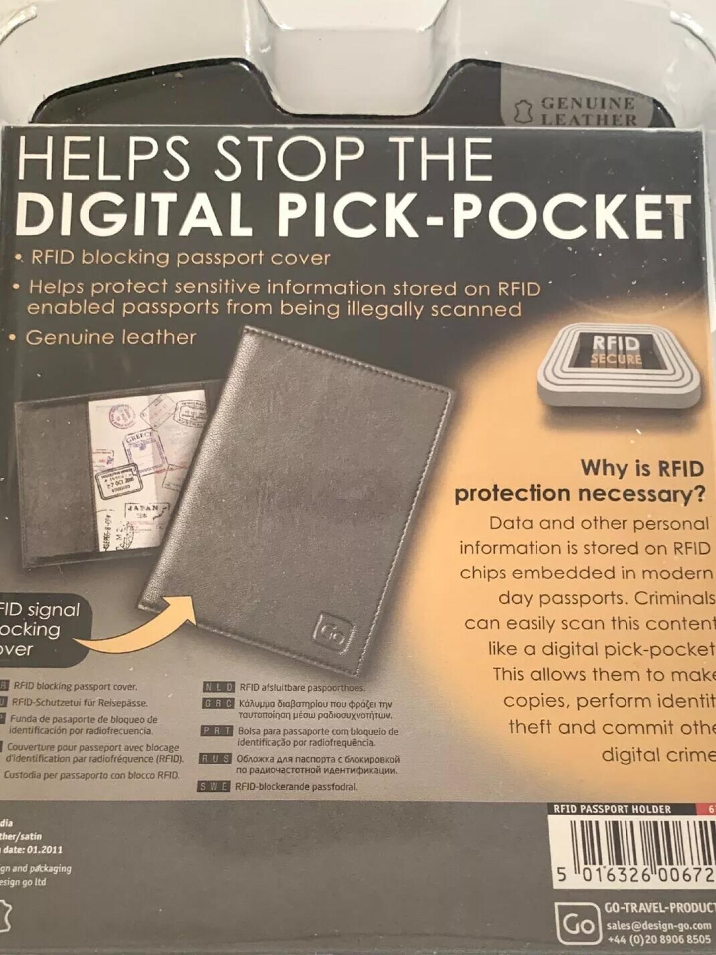 Go TRAVEL Reisepasshülle RFID Scanschutz handgefertigt aus Nappaleder - 672