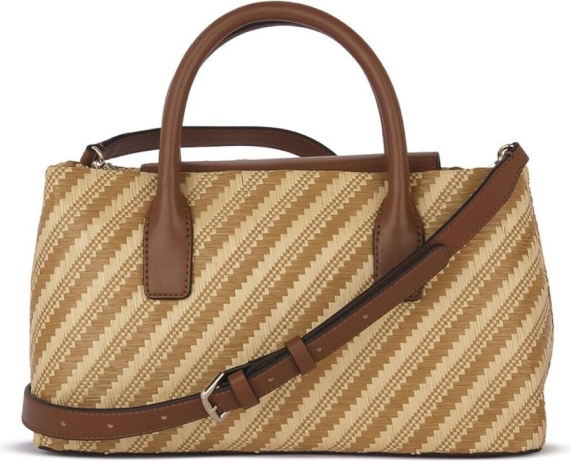 Guess Henkeltasche SIMONA Raffiabast Natural Cognac