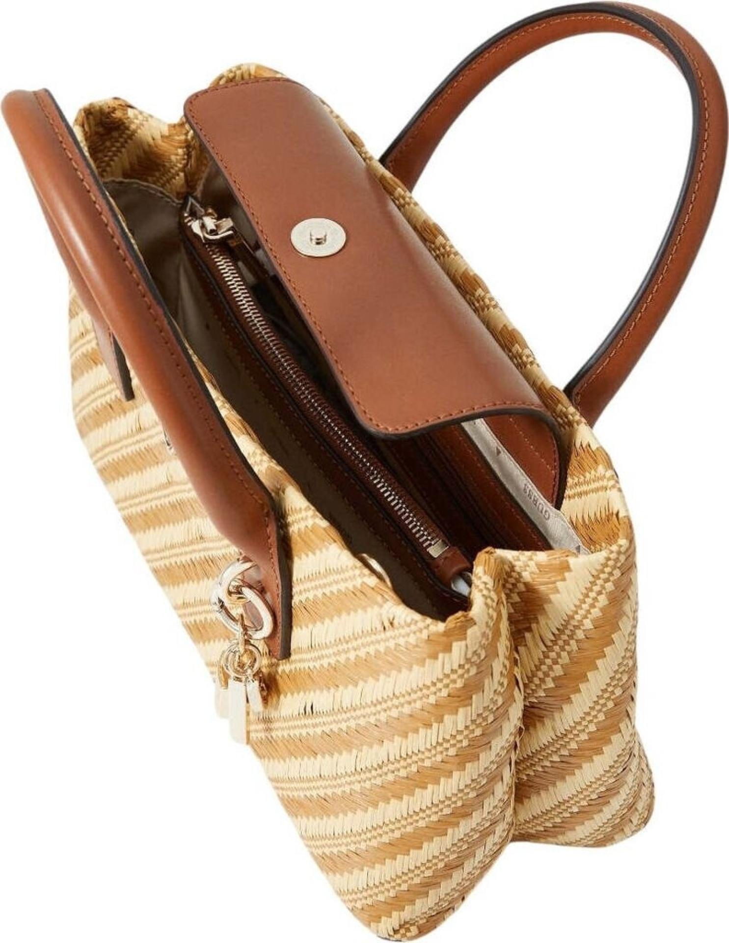 Guess Henkeltasche SIMONA Raffiabast Natural Cognac