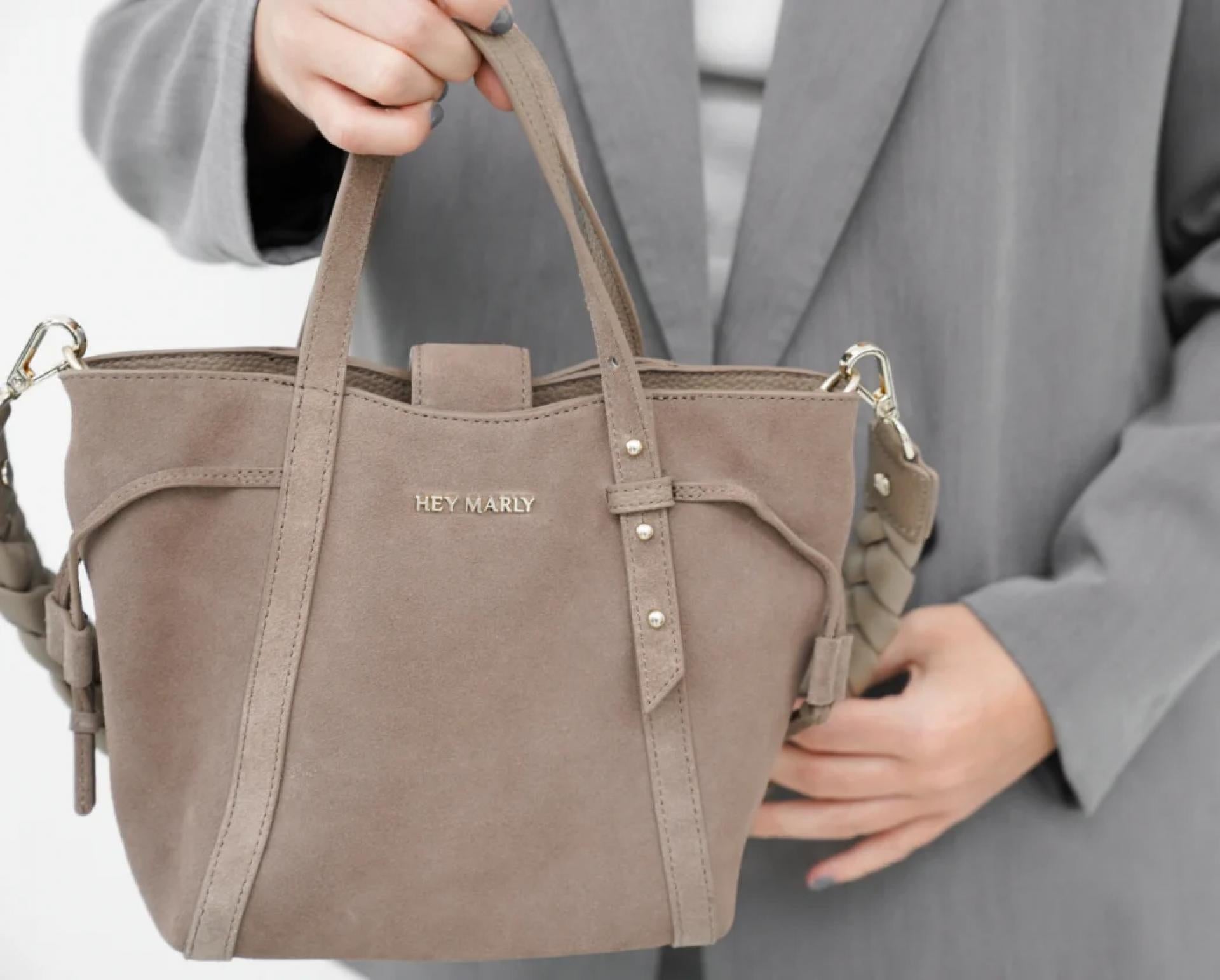 Hey Marly Handtasche Pretty Wonder Suede S - Mocha