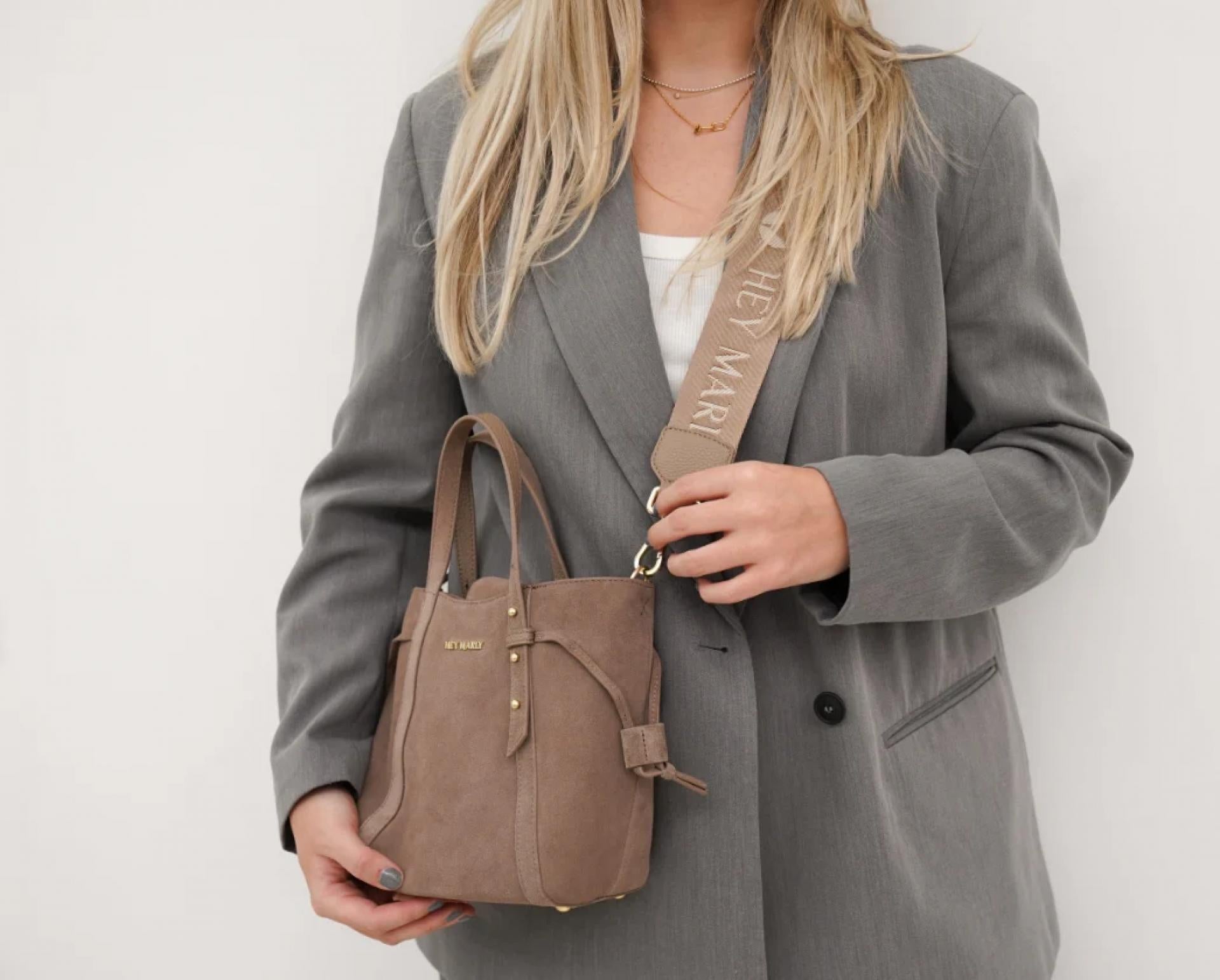 Hey Marly Handtasche Pretty Wonder Suede S - Mocha