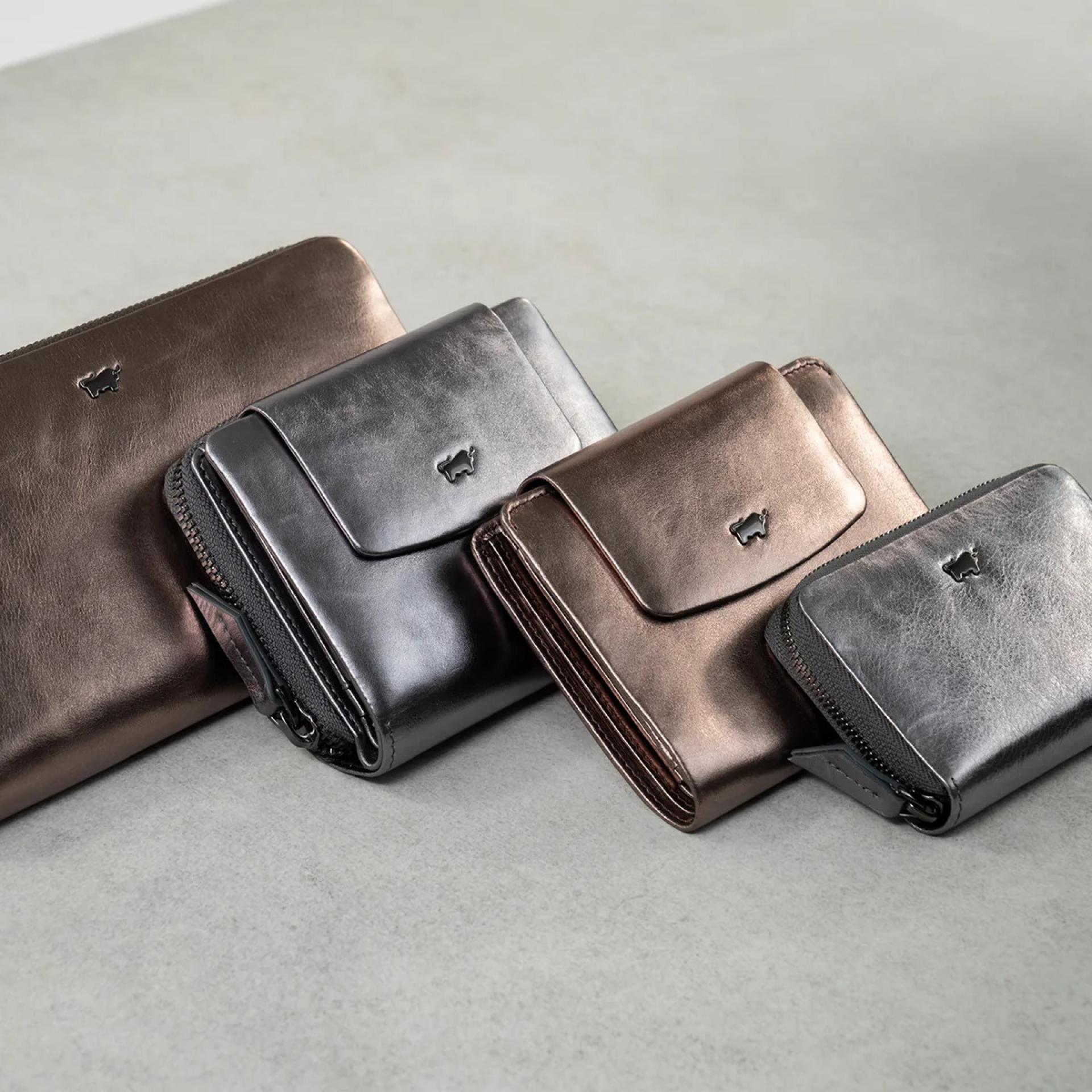 Braun Büffel Ruby RFID Mini Geldbörse Silber