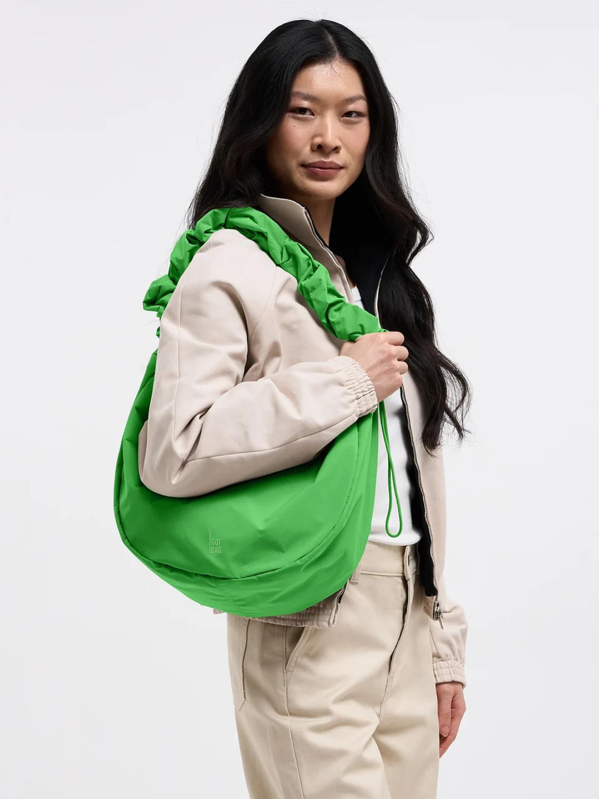 Gotbag Moon Bag Ruffle Monochrome leaf sheep hellgrün