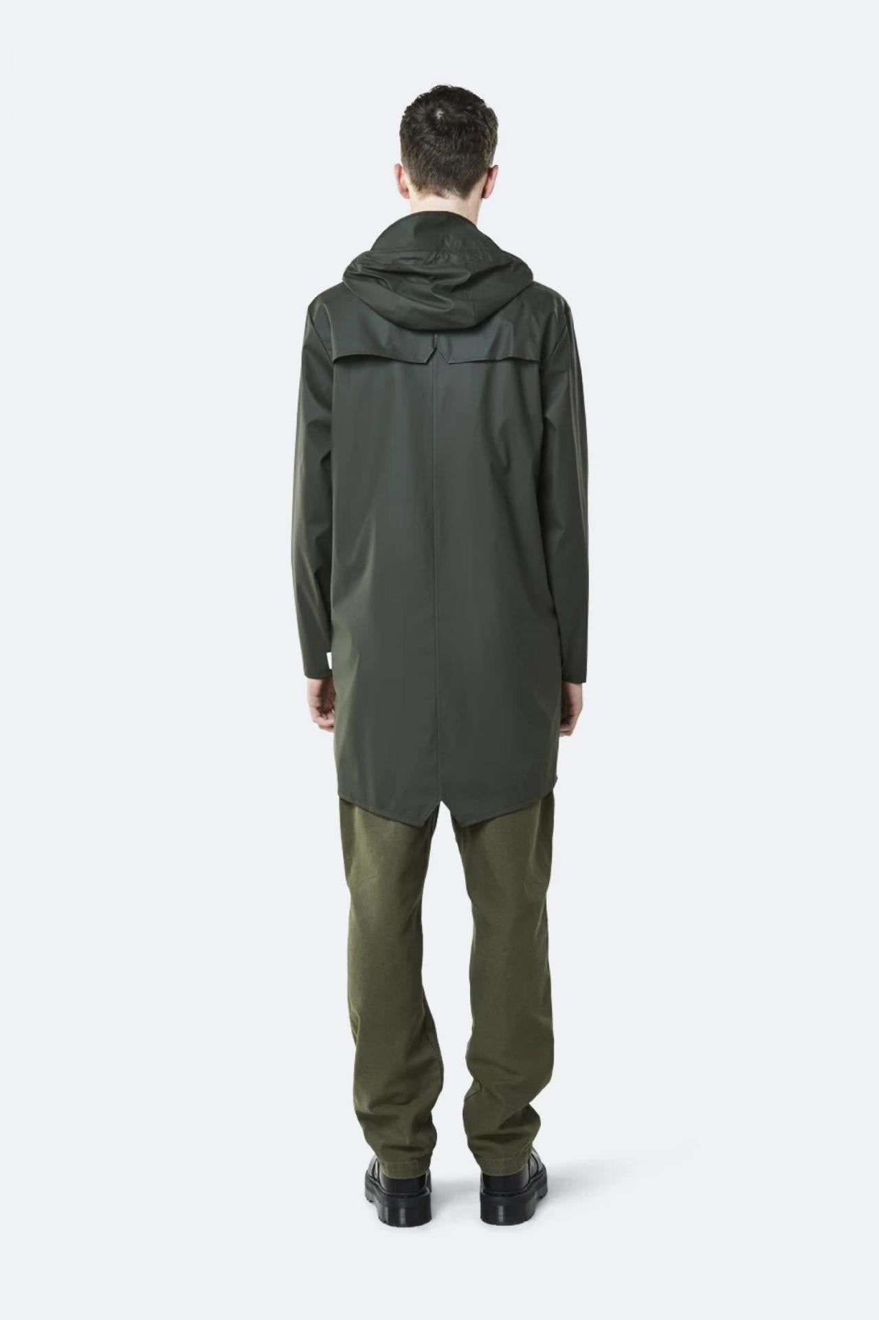 Rains Regenjacke Long Jacket 1202 Green - Größe: XXS/XS