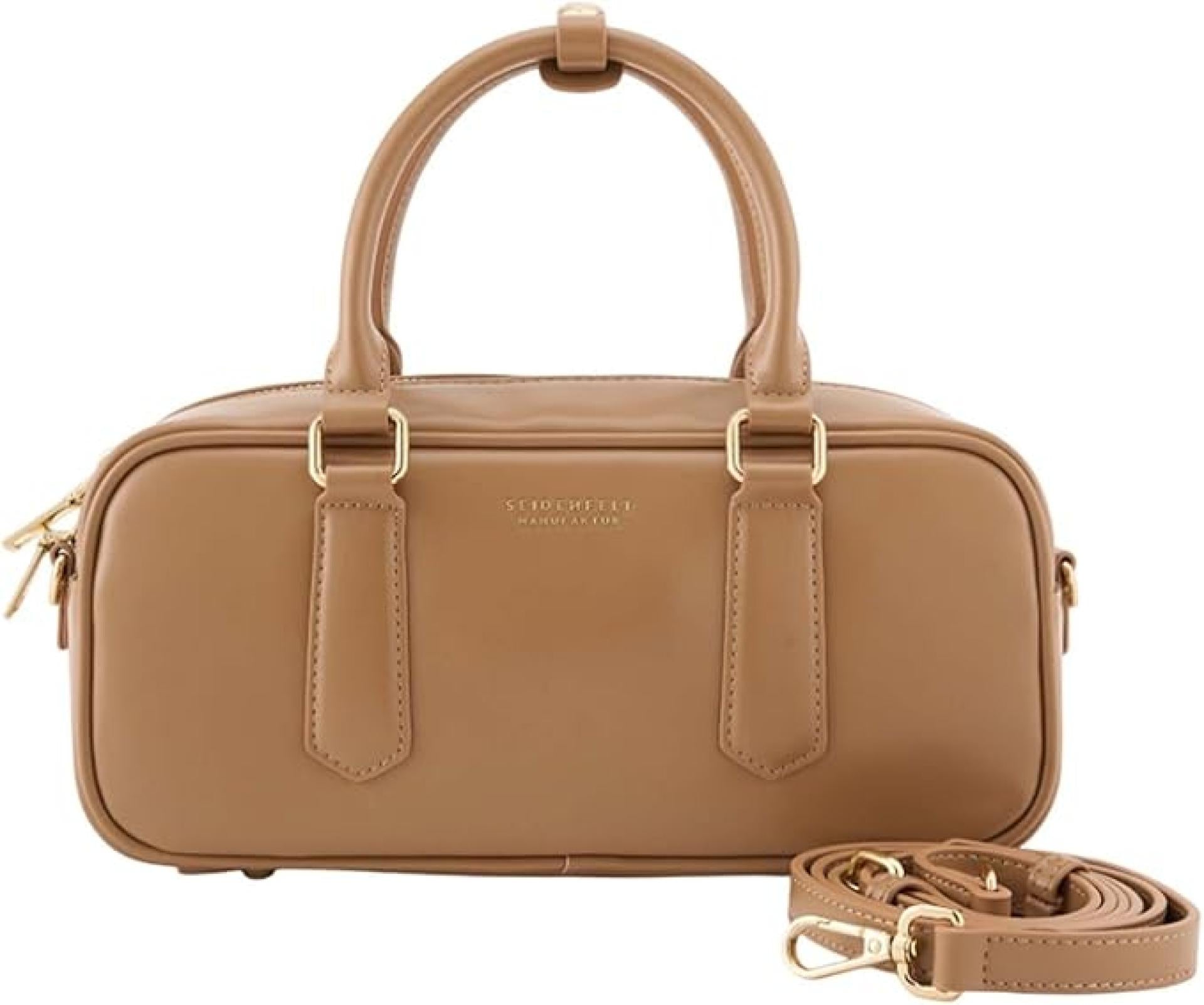 Seidenfelt Handtasche Arvaja Bowling Bag toffee