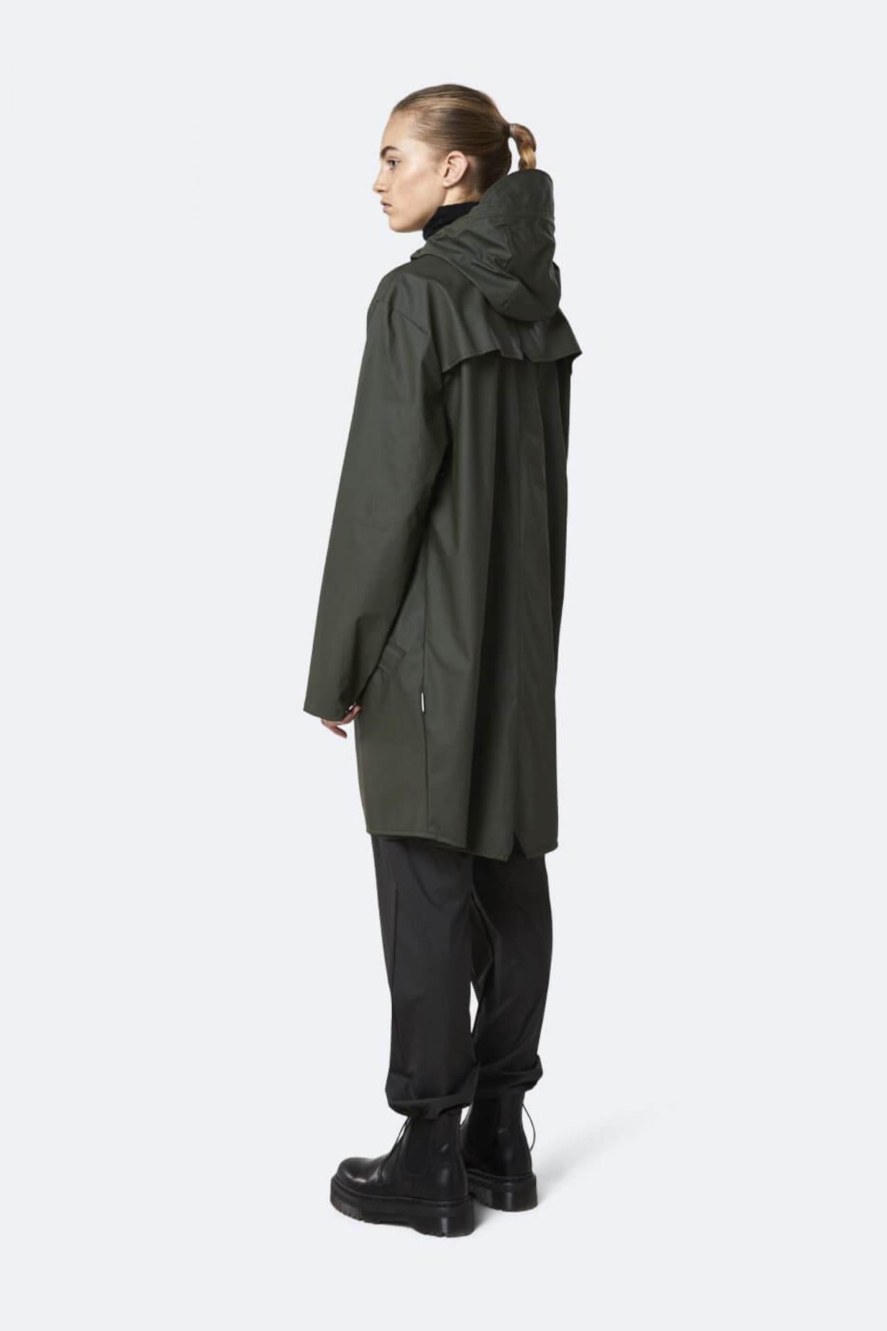 Rains Regenjacke Long Jacket 1202 Green - Größe: XXS/XS