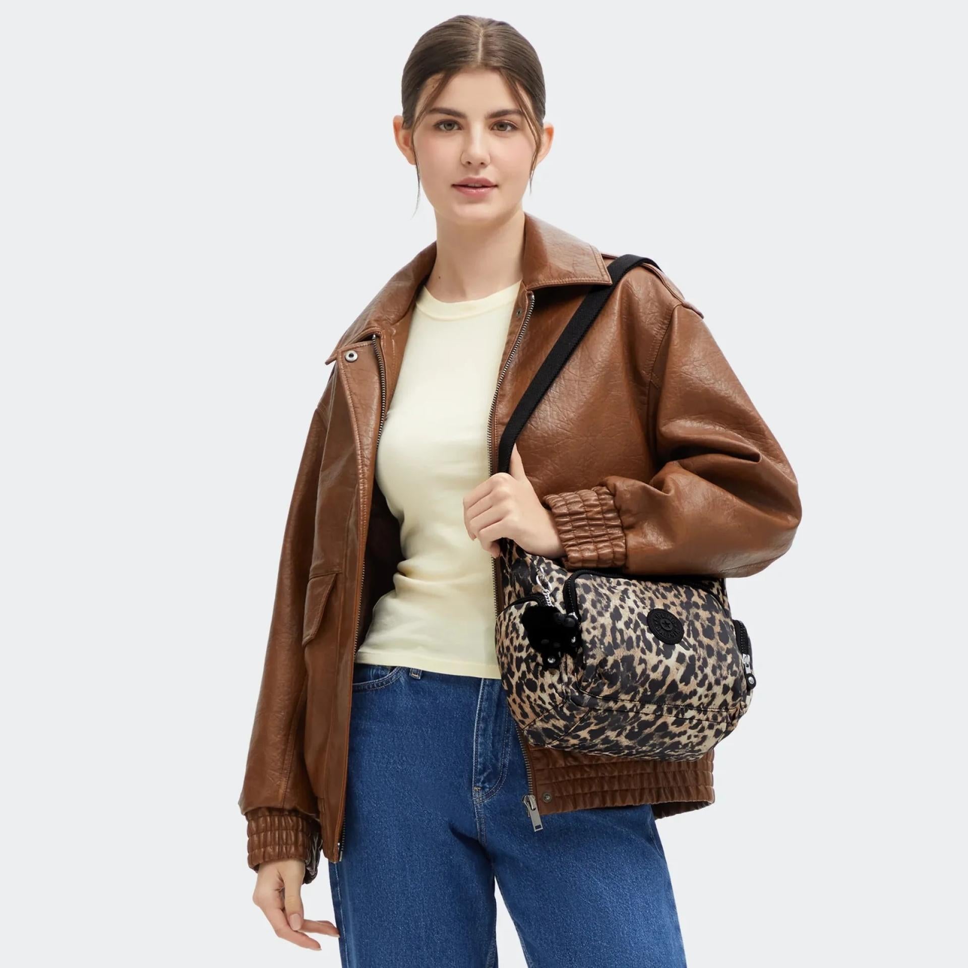 Kipling Gabb S Schultertasche Wild Leopard