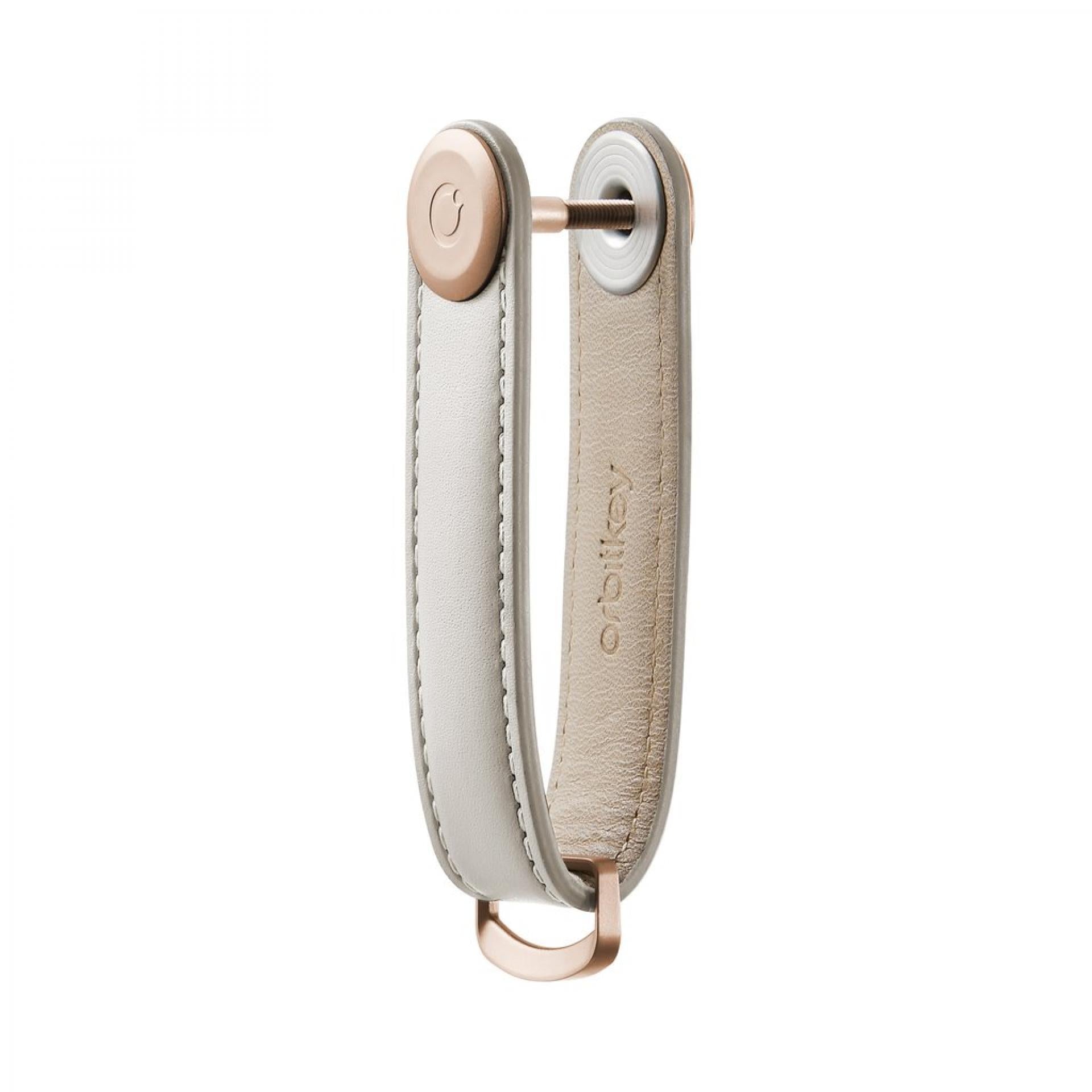 Orbitkey 2.0 Leder Stone Grey Rosegold Metall