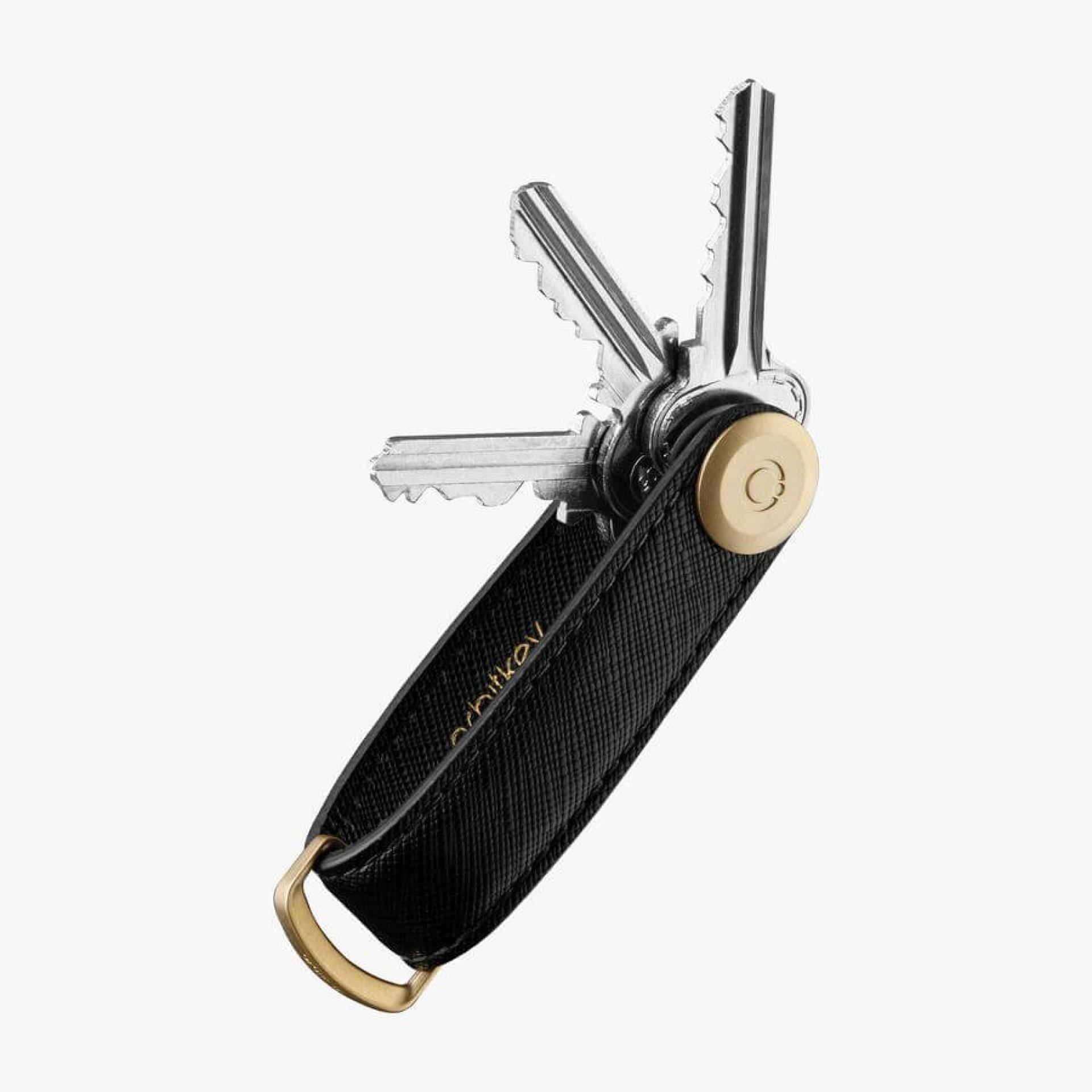 Orbitkey Key Organiser Saffiano Leather Liquorice