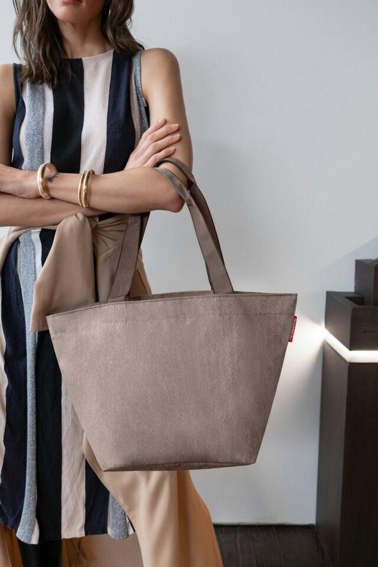 Reisenthel shopper M herringbone mokka