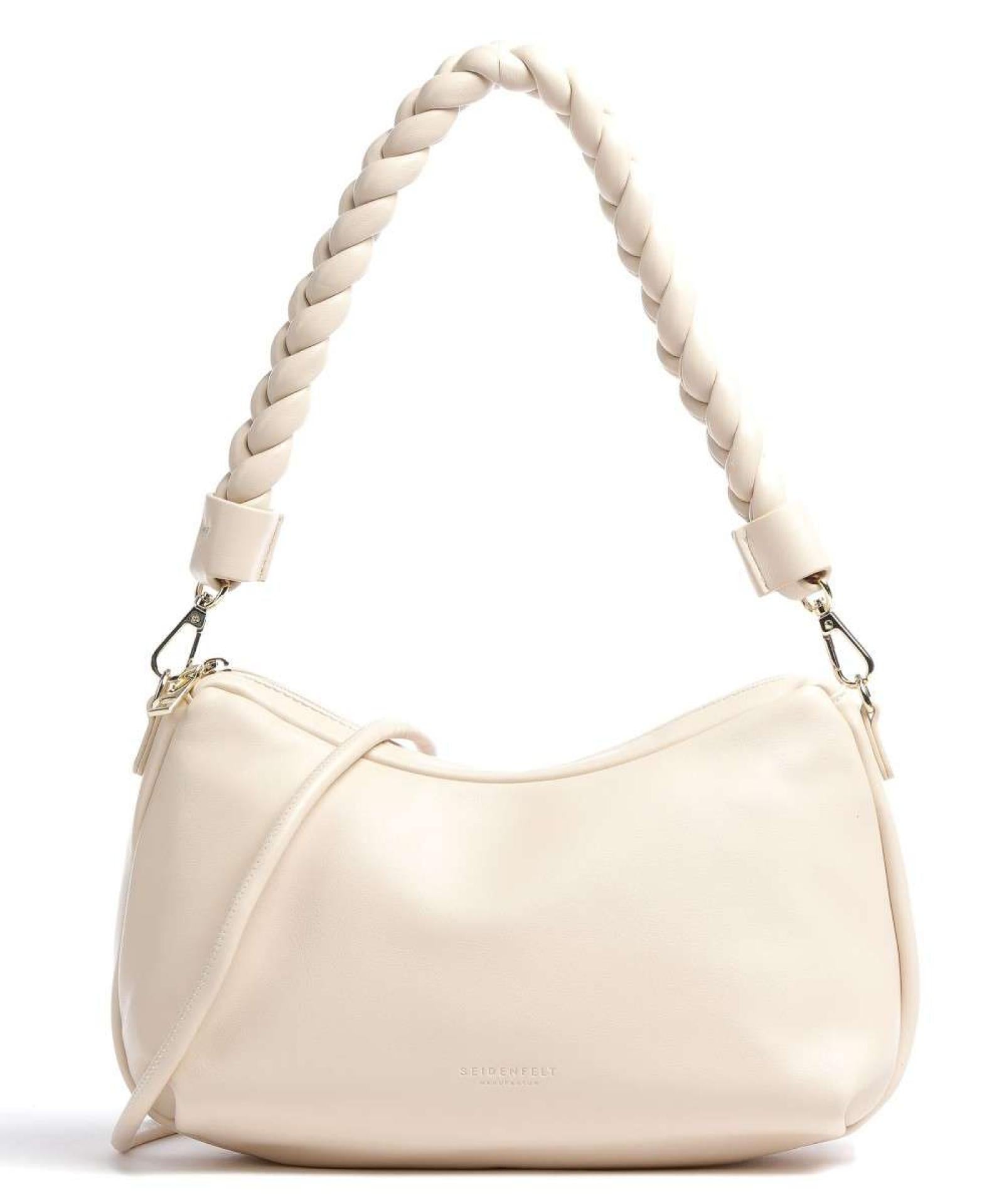 Seidenfelt Schultertasche Ikast Hobo cream/gold