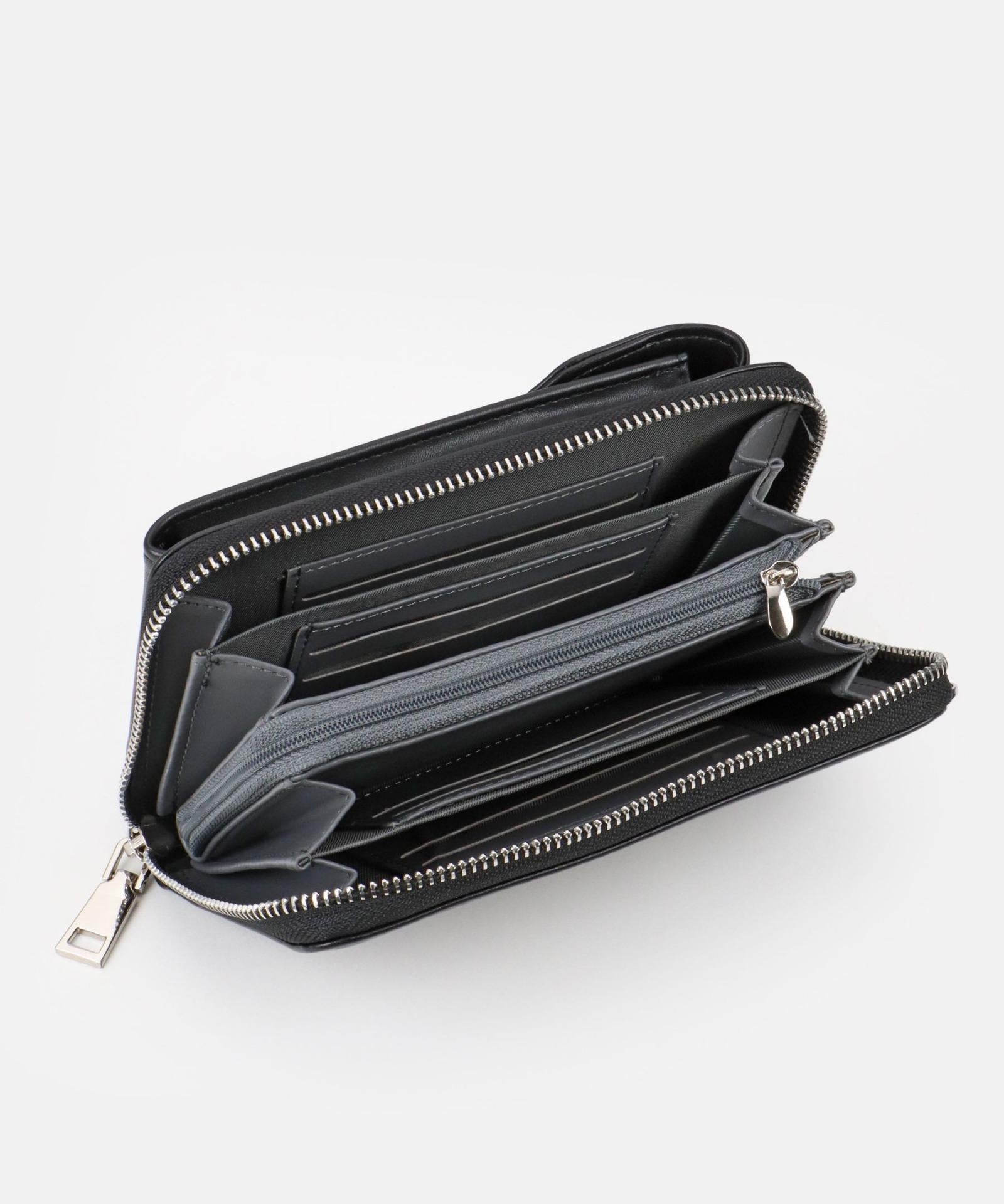 Seidenfelt Handtasche Calla Schwarz