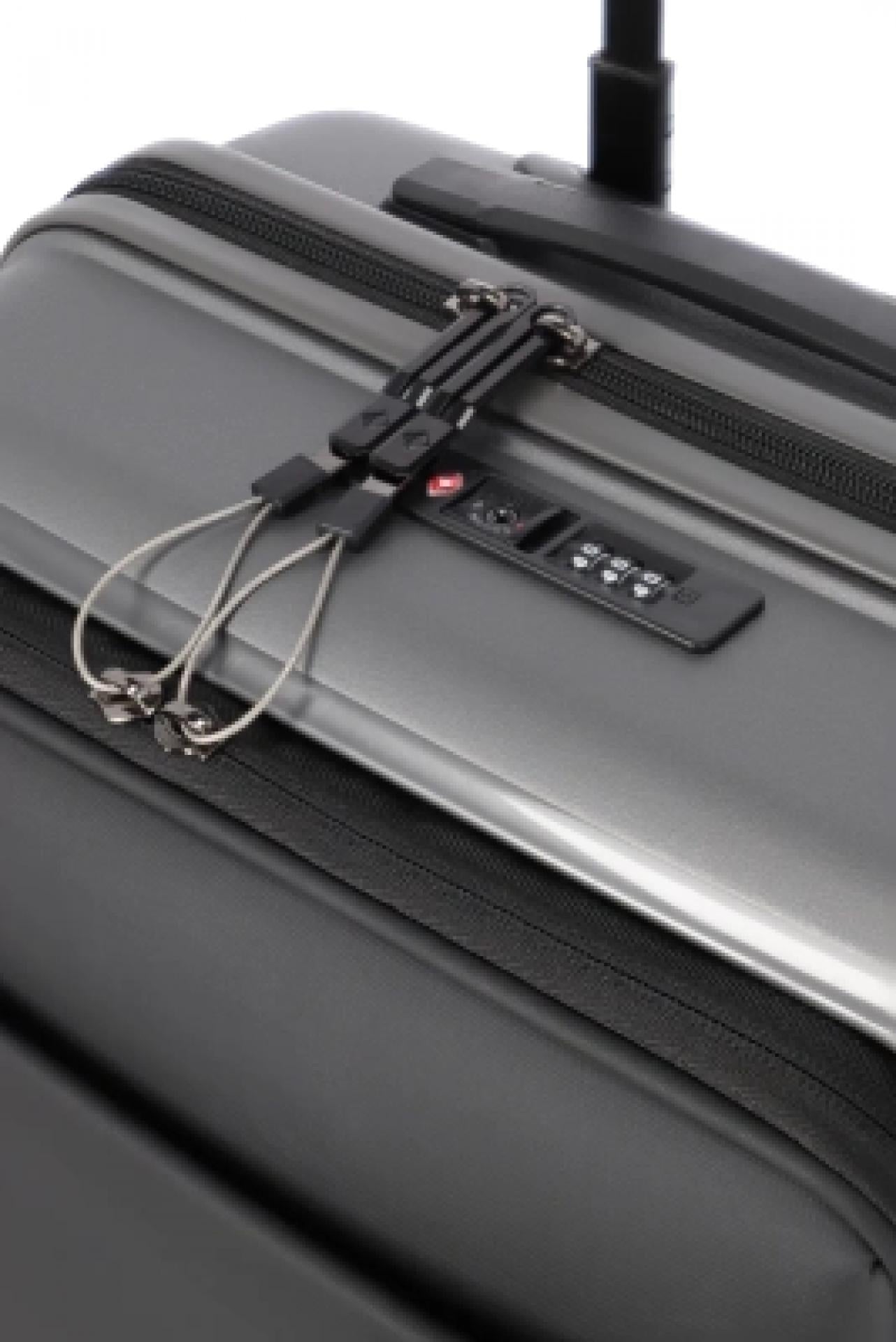 Travelite TRIENT 4w Trolley S Vortasche Anthrazit