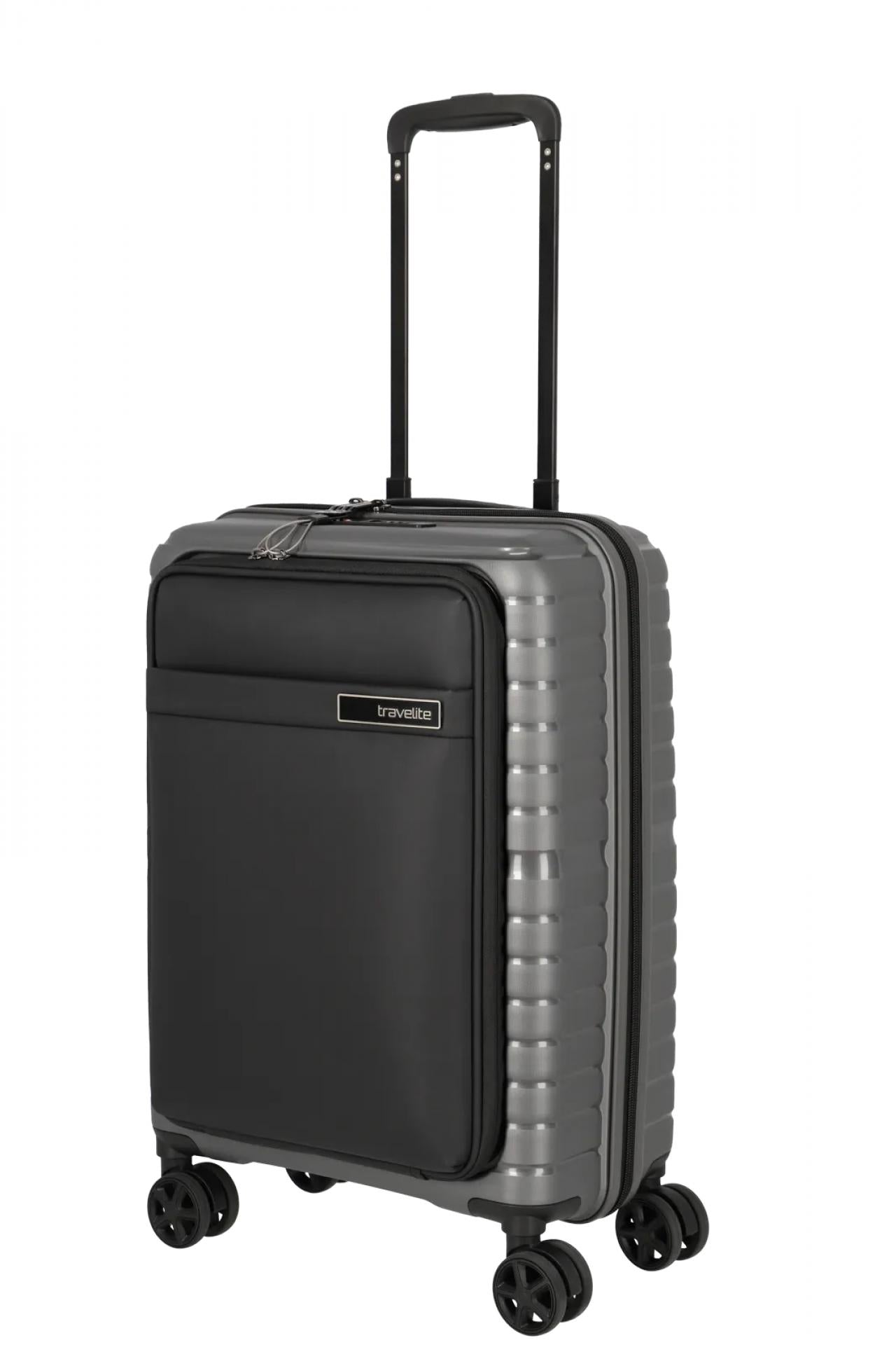 Travelite TRIENT 4w Trolley S Vortasche Anthrazit