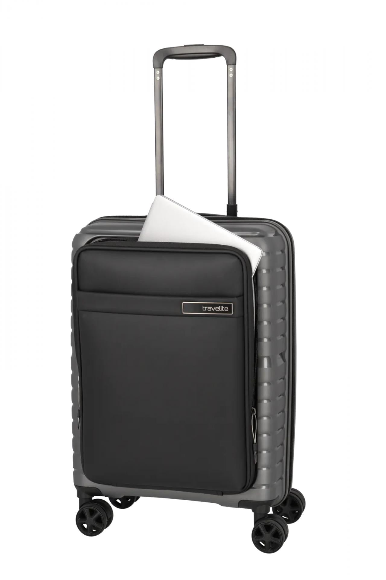 Travelite TRIENT 4w Trolley S Vortasche Anthrazit