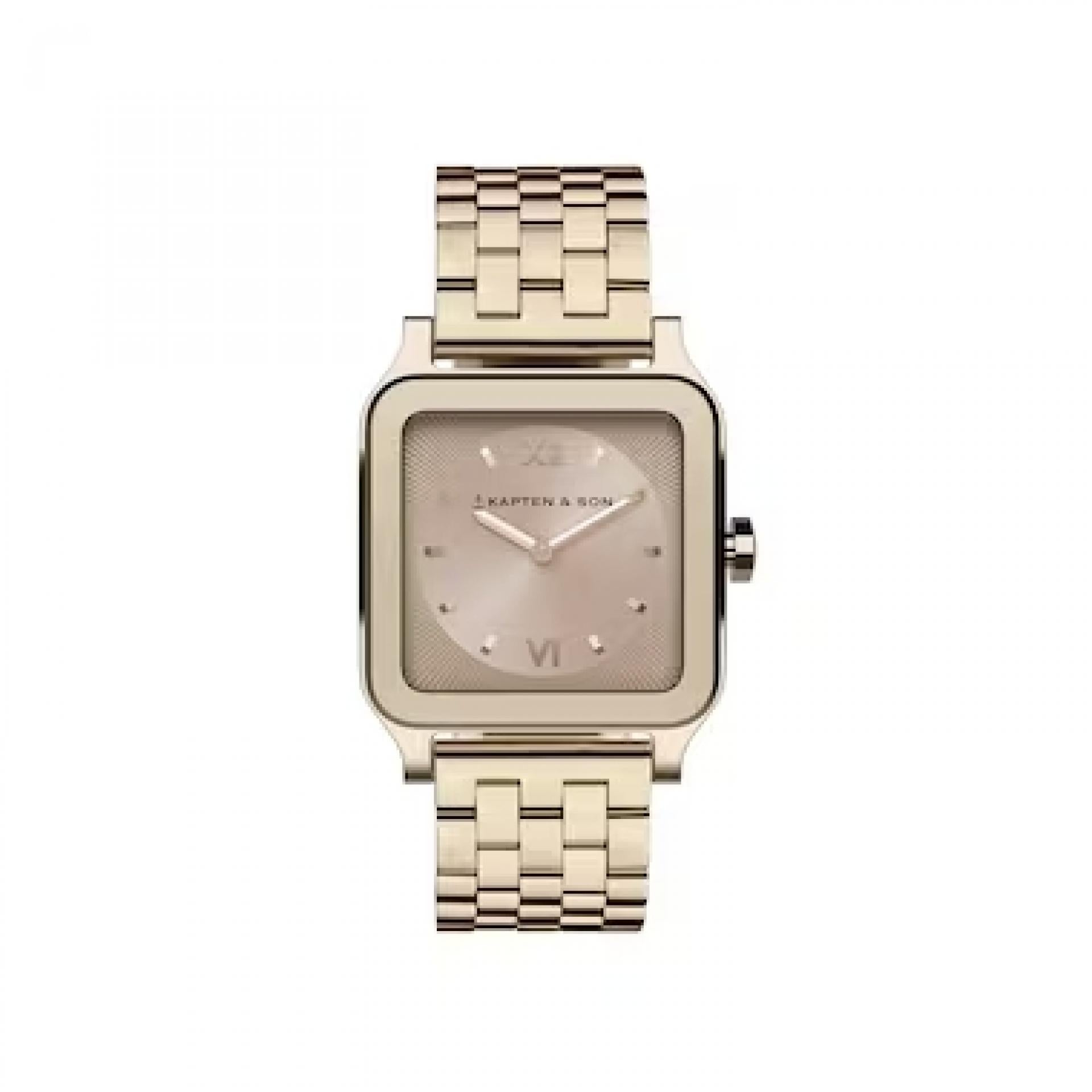 Kapten & Son Uhr TRESOR LIGHT STEEL- Farbe: Gold Cream