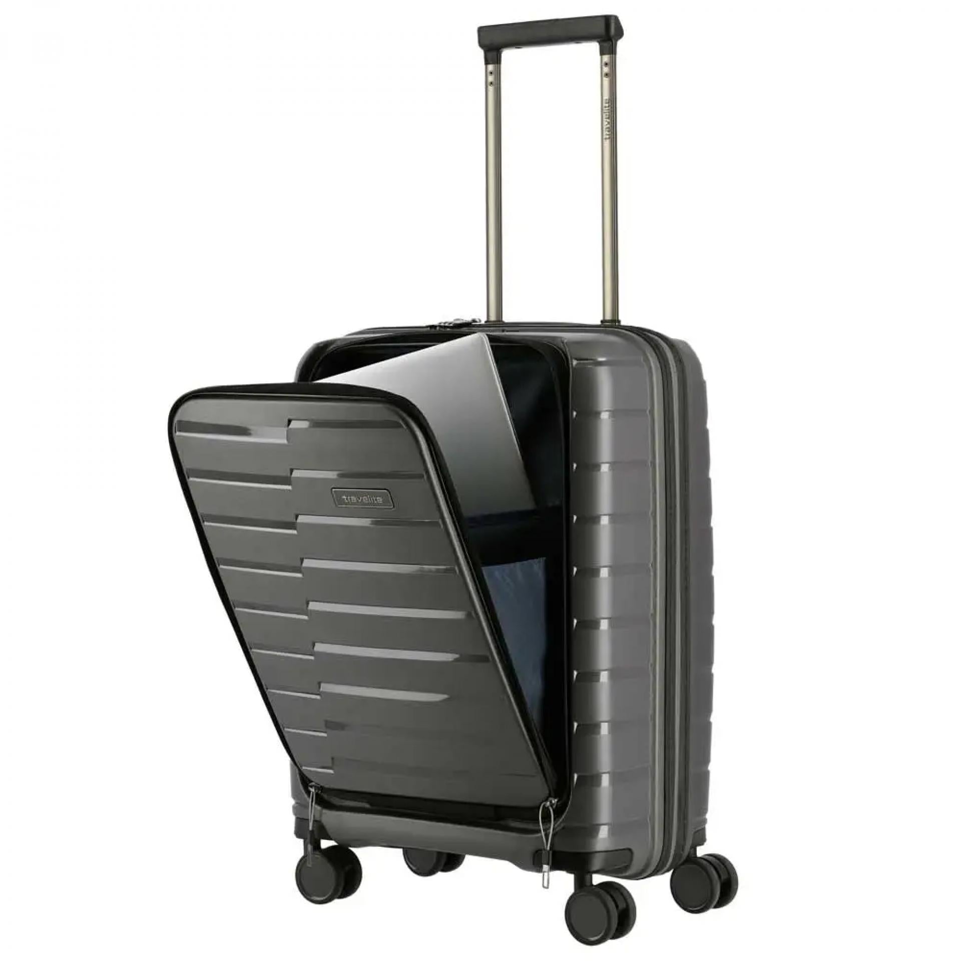 Travelite AIR BASE 4w Trolley S Vortasche Anthrazit