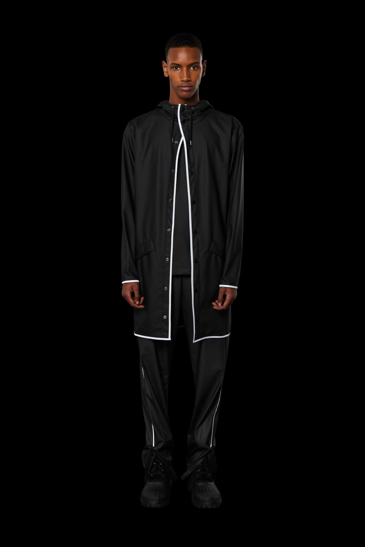 Rains Regenjacke Long Jacket 1202 XXS/XS Black Reflective