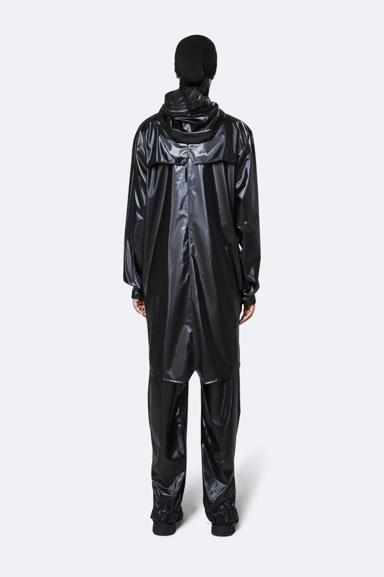 Rains Regenjacke Long Jacket 1202 Shiny Black - Größe: XS/S