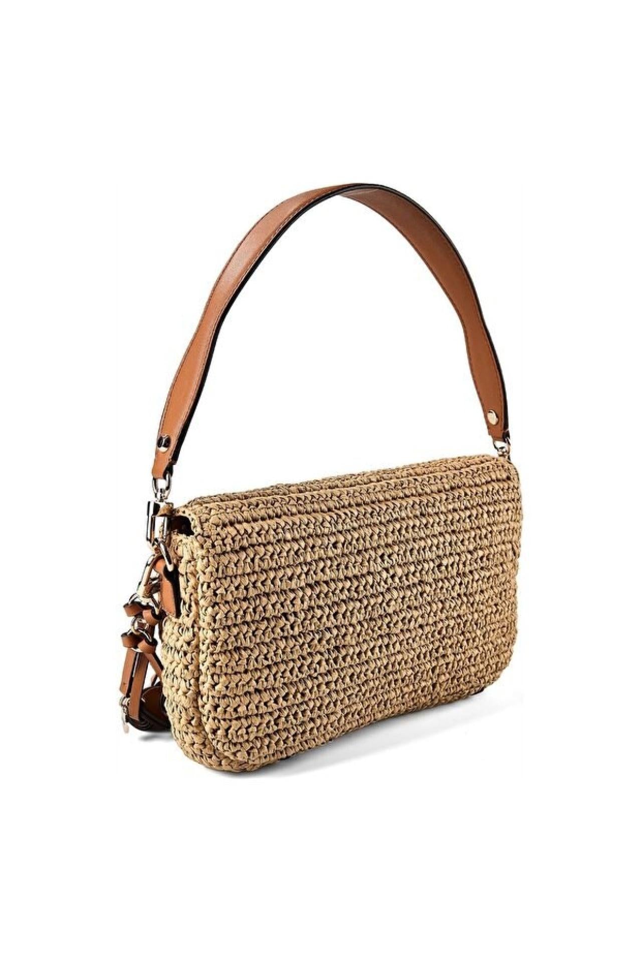 Guess OFELIA FLAP SHOULDER BAG Natural/ Cognac