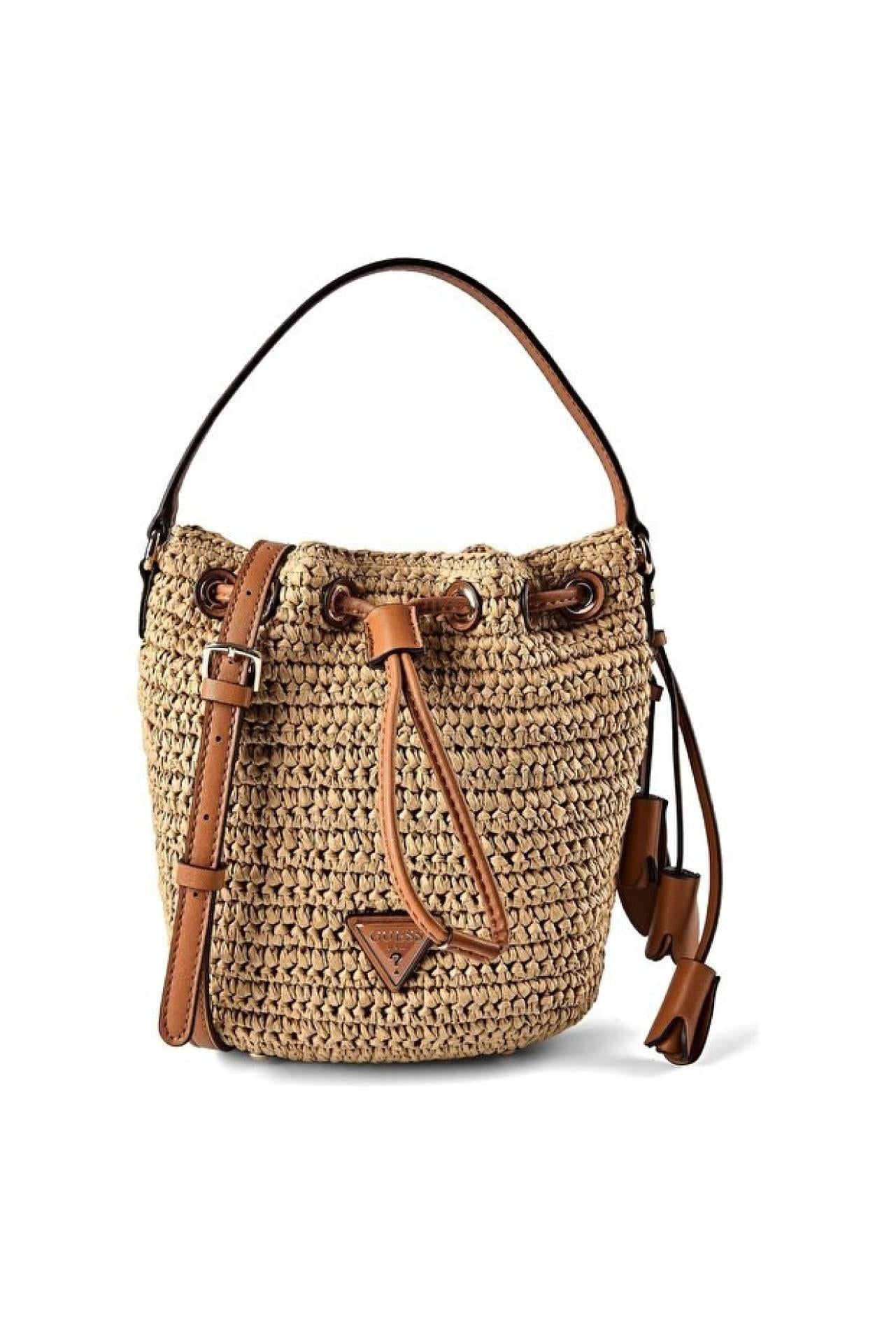 Guess OFELIA TOP HANDLE BUCKET Natural/ Cognac