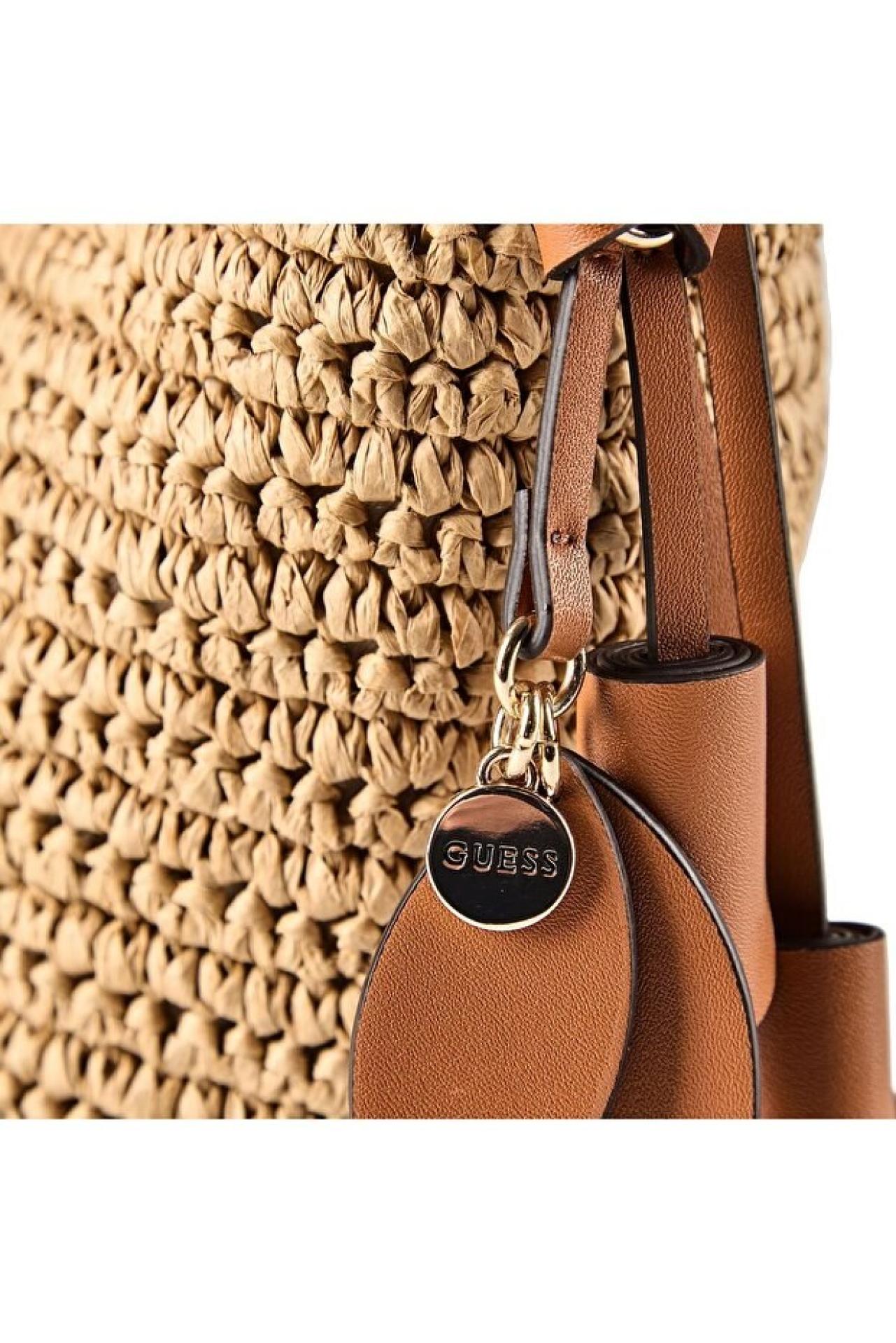 Guess OFELIA TOP HANDLE BUCKET Natural/ Cognac