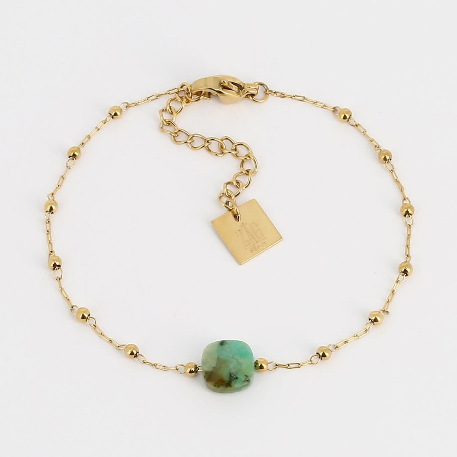 ZAG Bijoux Armband Geburtssteine Pablo Acier Dore 15+3cm - Variante: Turquoise africaine