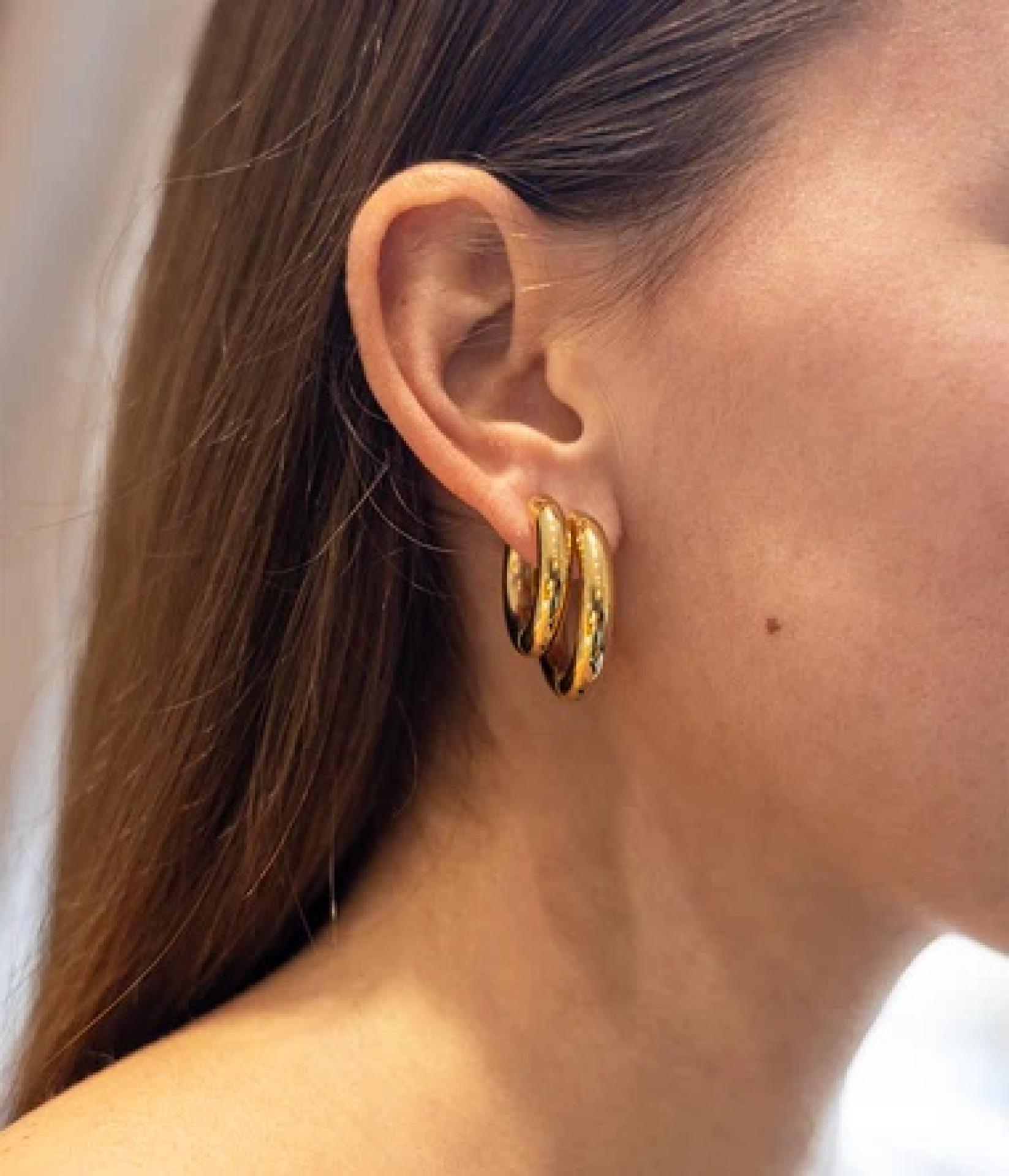 Zag Bijoux Ohrringe Nine Edelstahl 20k vergoldet 5X18