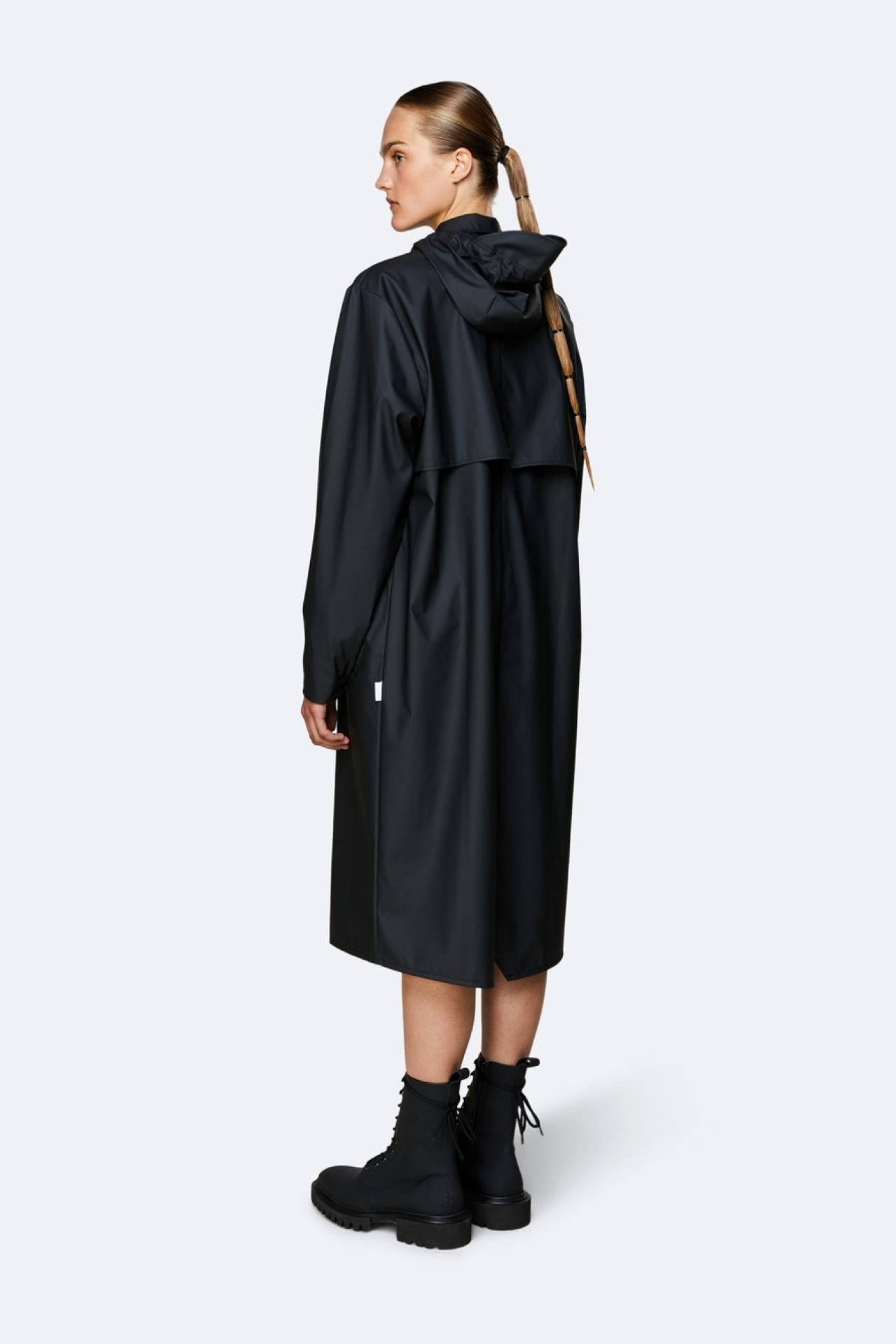 Rains Regenjacke Longer Jacket 1836 Black - Größe: XS/S