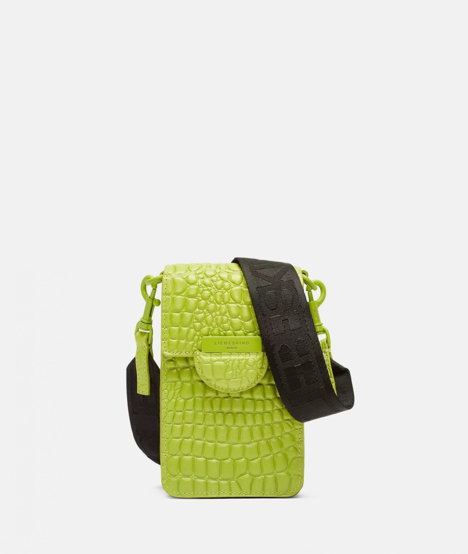 Liebeskind Neck Accessories Mobile Pouch PAM SMALL SCALED WAXY CROCO Neon Garden