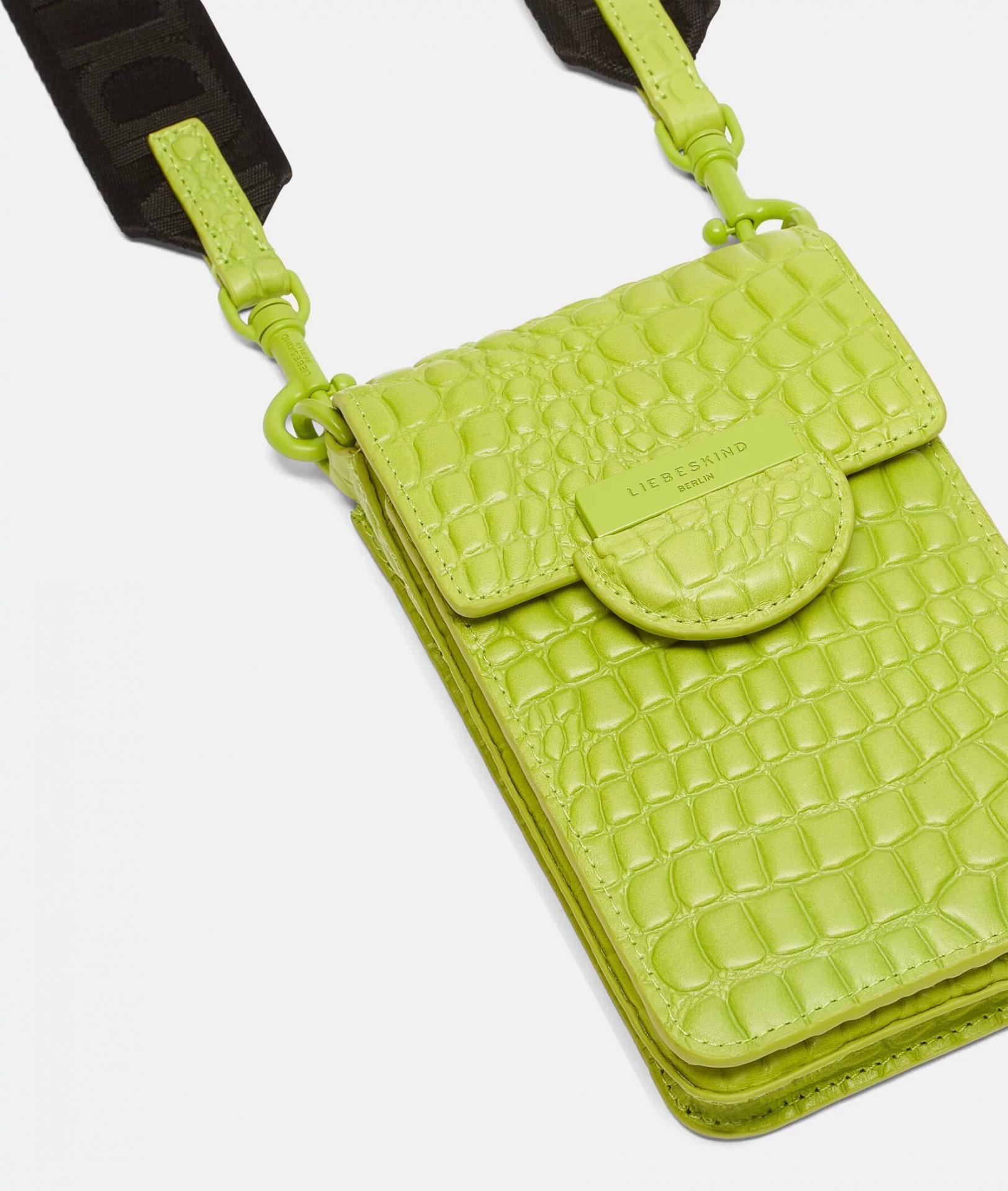 Liebeskind Neck Accessories Mobile Pouch PAM SMALL SCALED WAXY CROCO Neon Garden