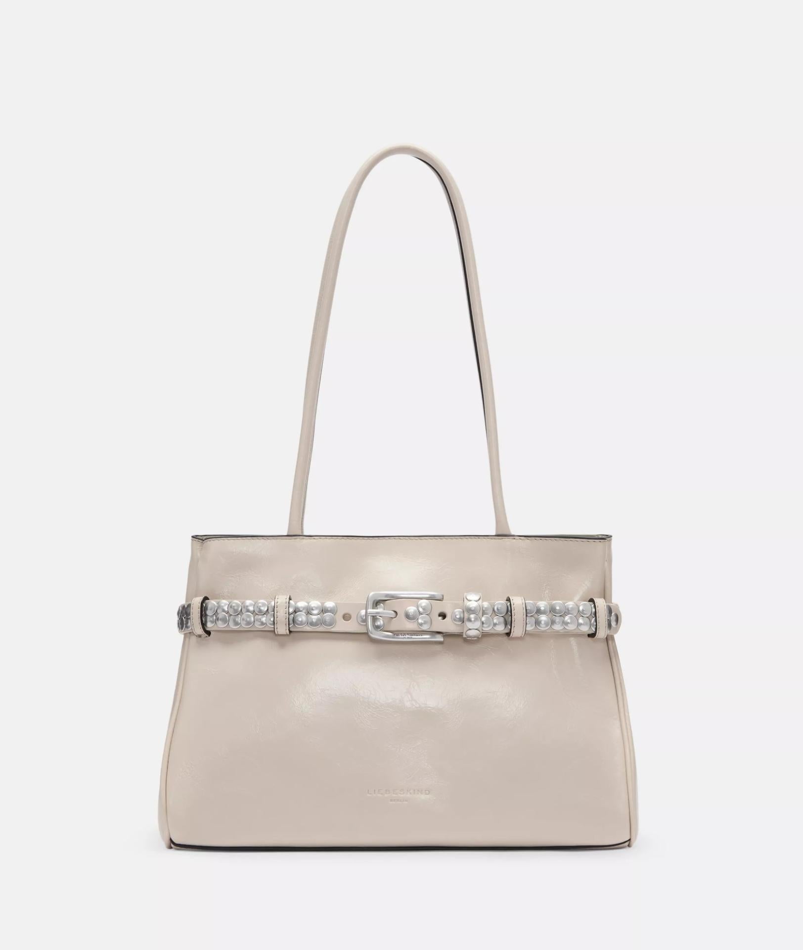 Liebeskind Berlin Handtasche Satchel NORI STUDS LACK DISTRESSED Natur Weiß