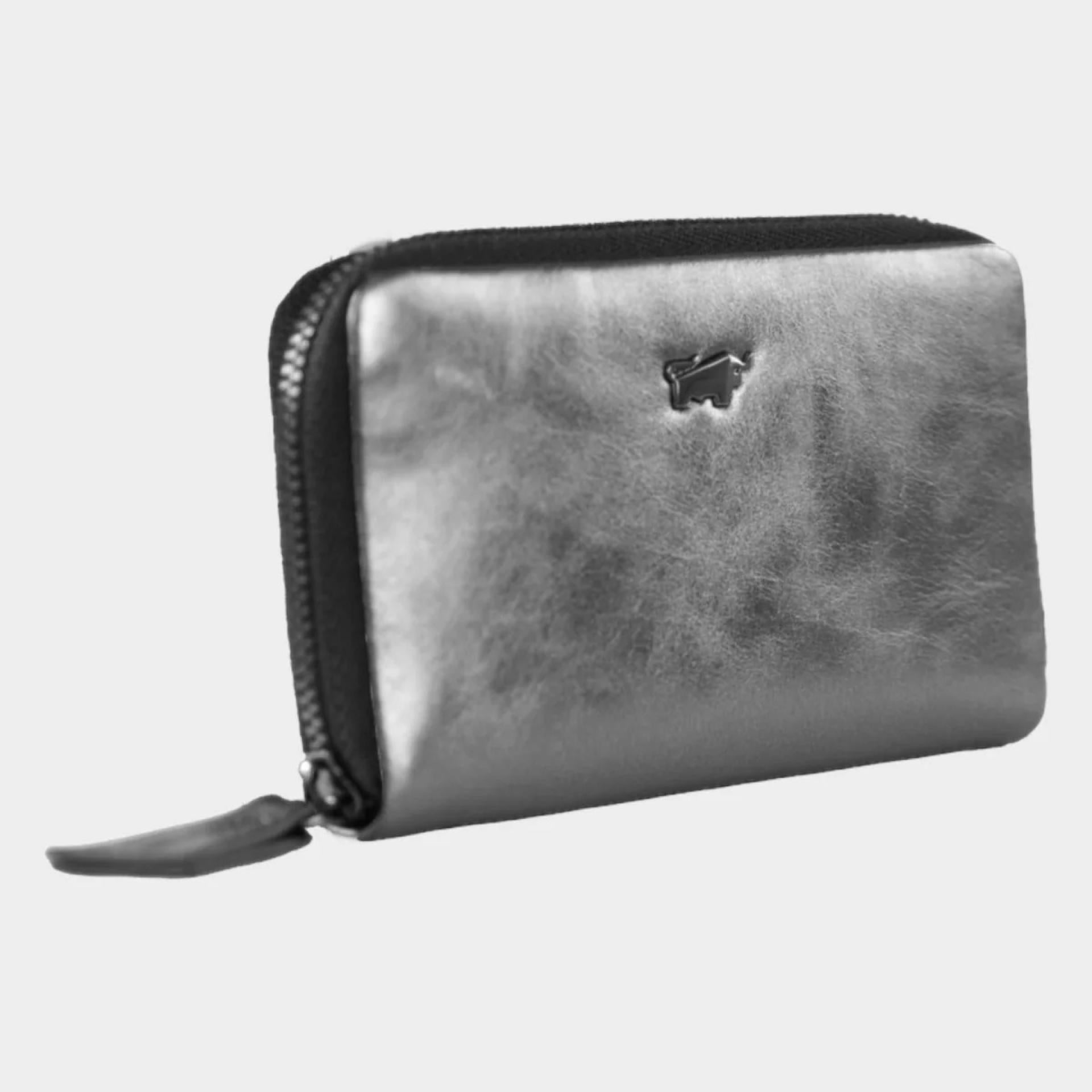 Braun Büffel Ruby RFID Mini Geldbörse Silber