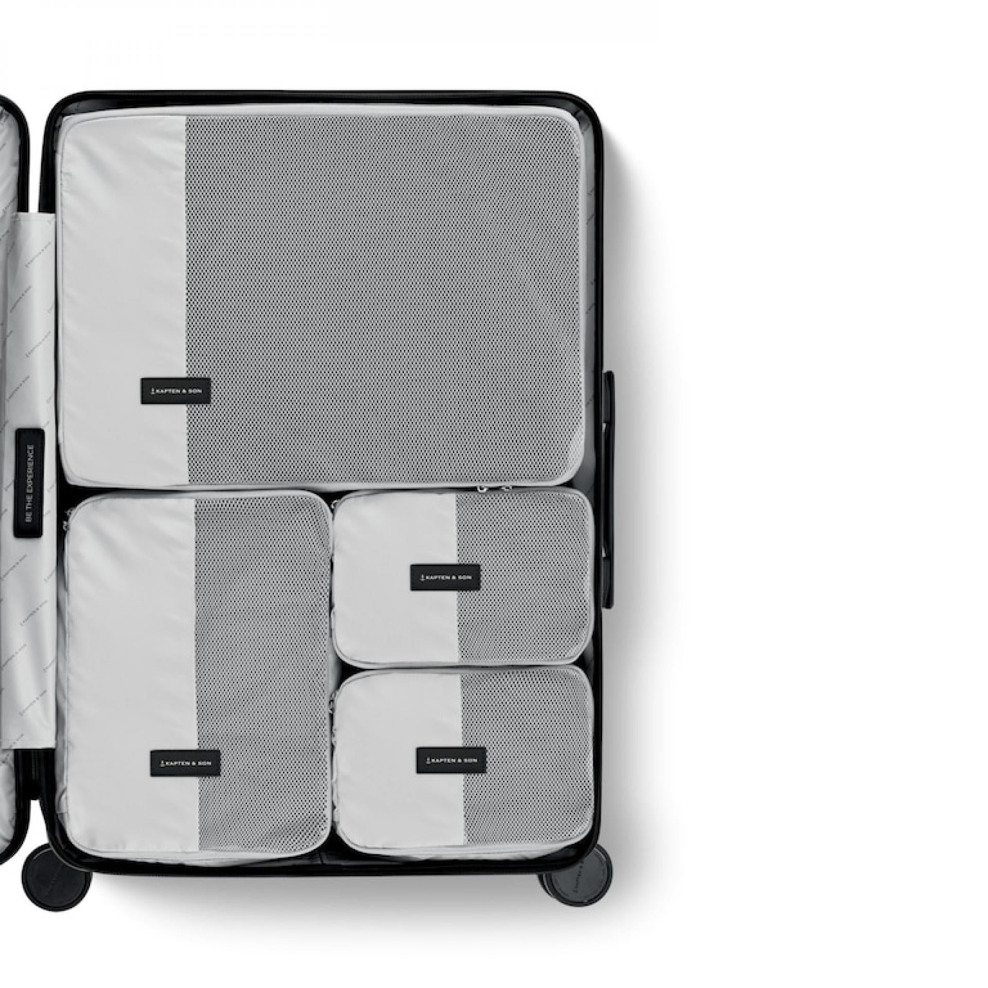 Kapten & Son Reise Packing Cubes Set - Größe: Large - Farbe: All Black
