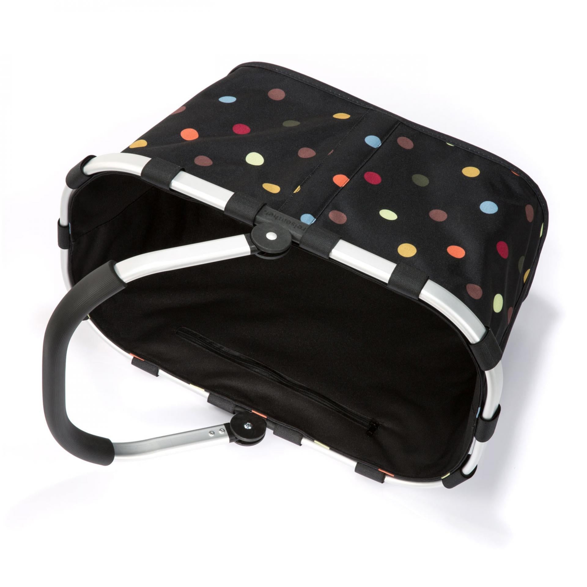 Reisenthel Carrybag dots Einkaufskorb schwarz mit bunten Punkten