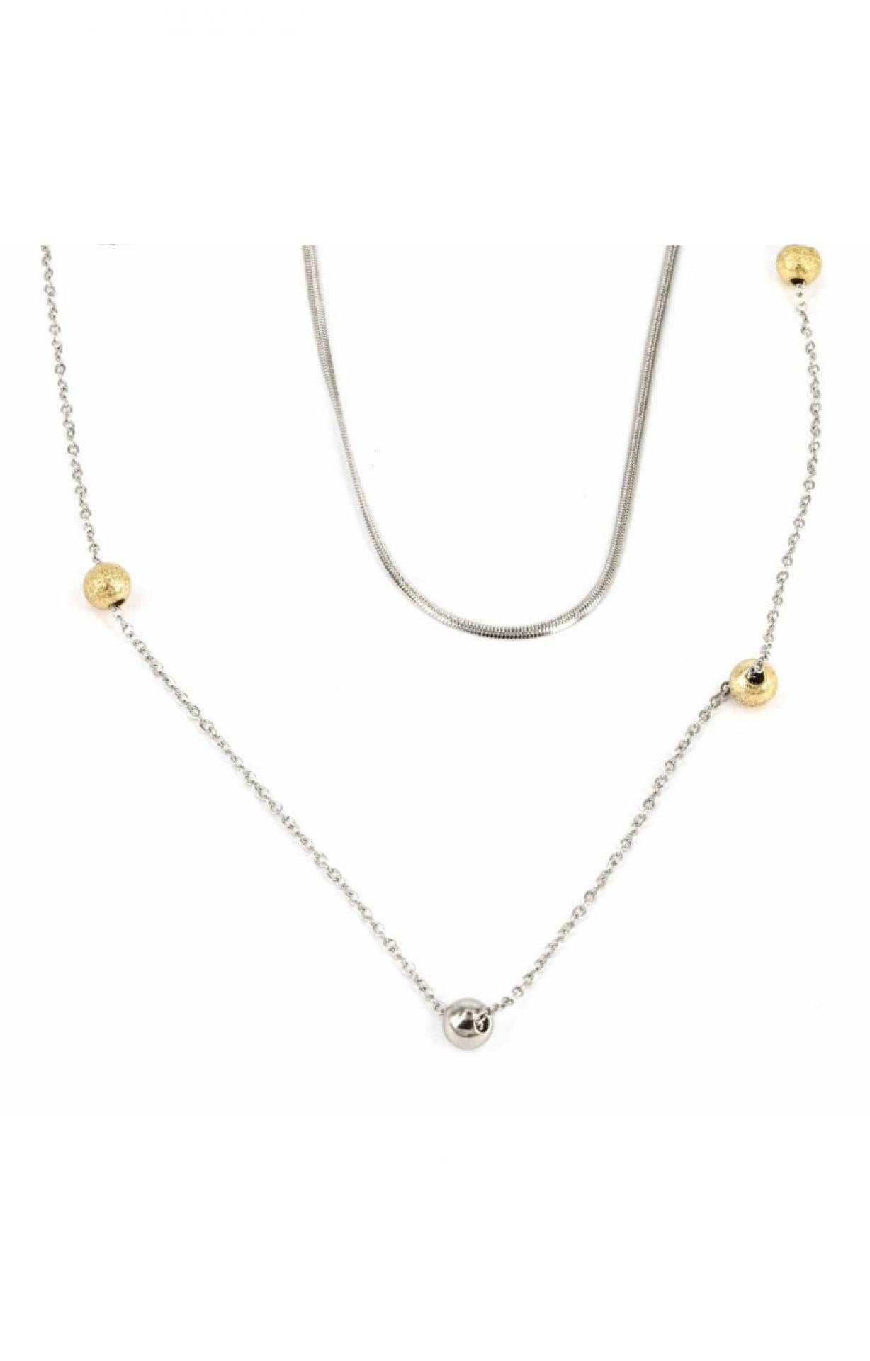 Halskette doppelt silber/gold