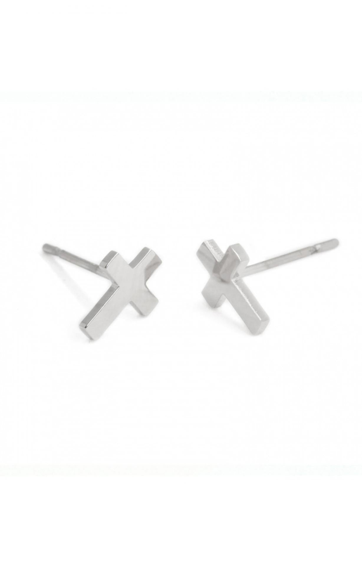 Ohrstecker Kreuz silber