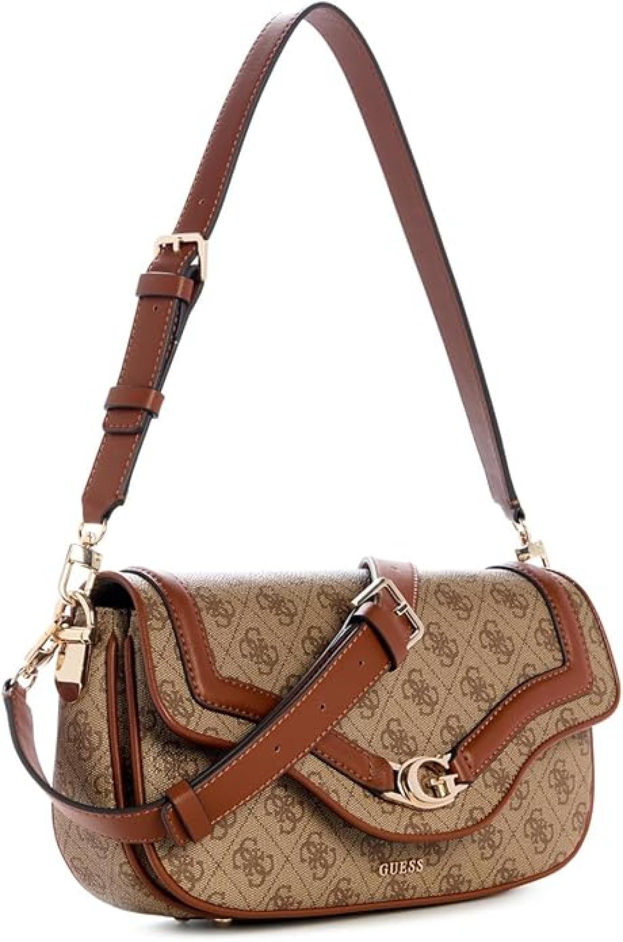 GUESS DEA FLAP SHOULDE BAG LATTE LOGO