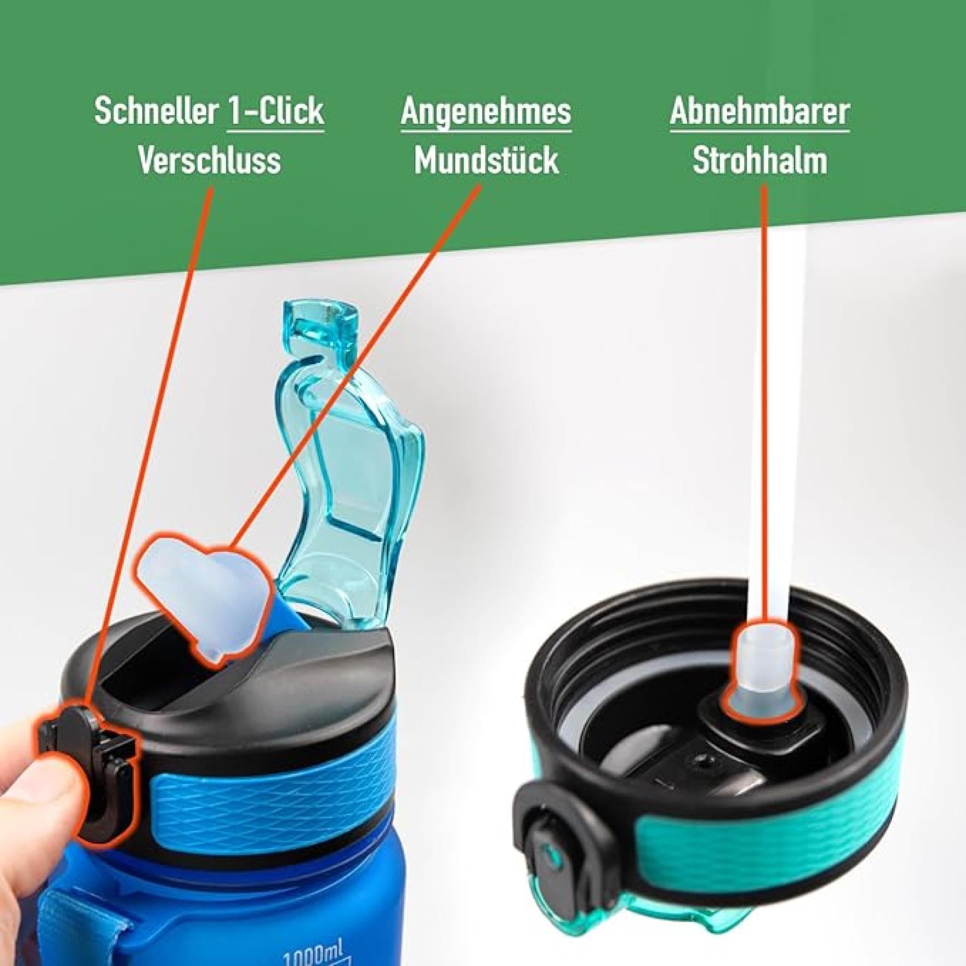 MOTIWATER 600ml Trinkflasche Small mit motivierenden Sprüchen & Uhrzeit - Variante: Pink / Lila