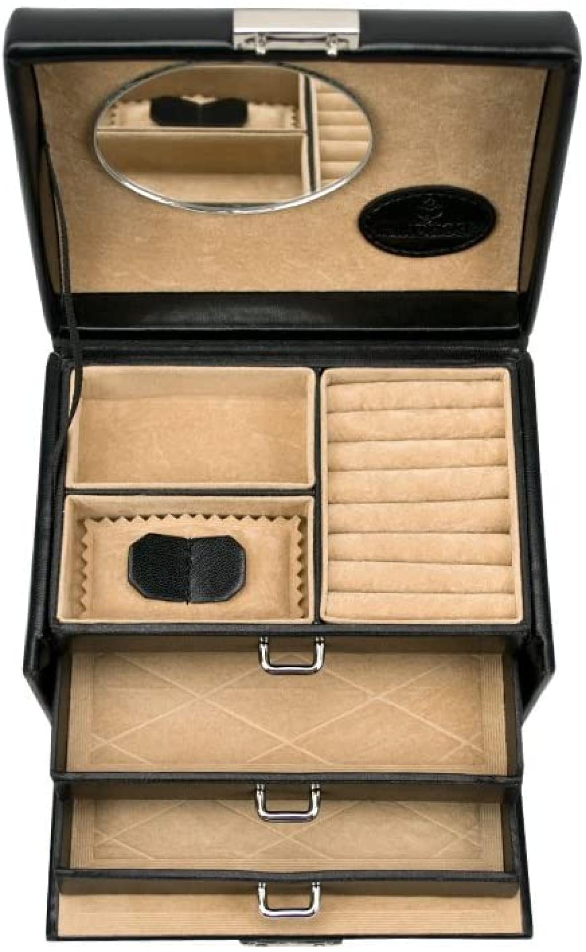 Windrose Schmuckkoffer klein Schwarz