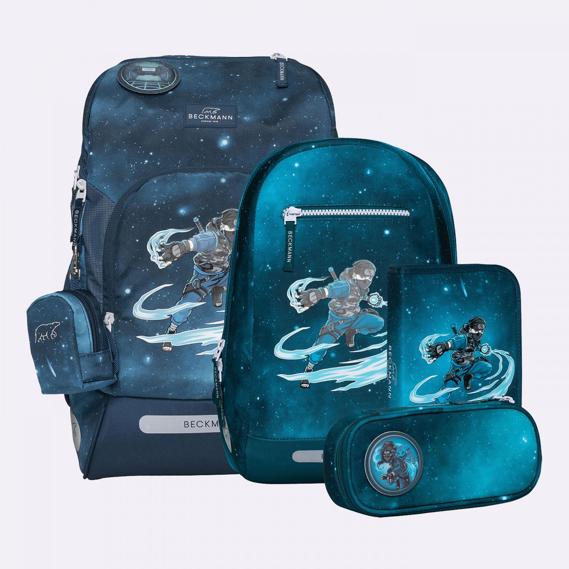 Beckmann  Schulrucksack-Set 6-teilig  Active Air Ninja Master green