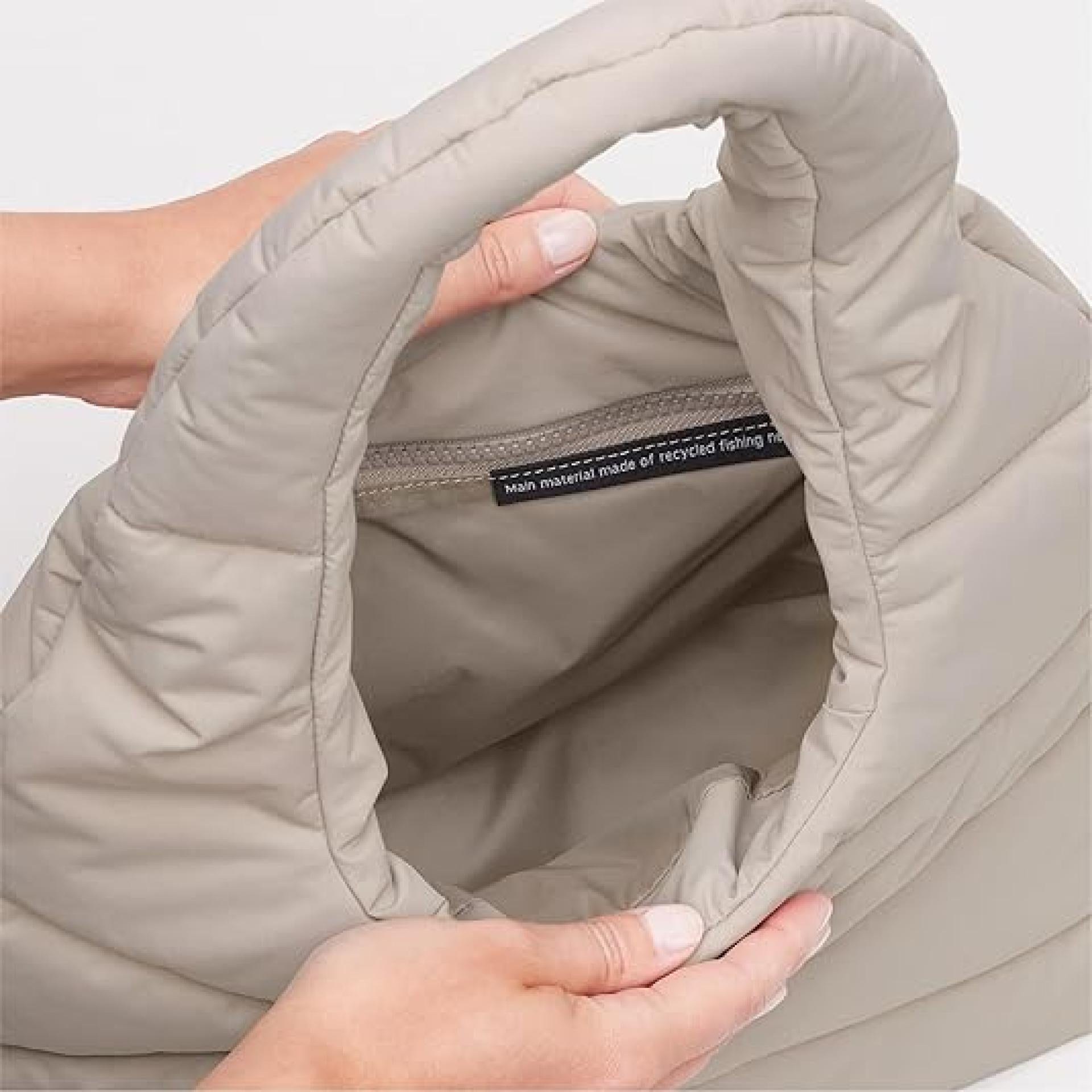 Gotbag WAVY PUFFER SHOULDER BAG scallop monochrome light beige