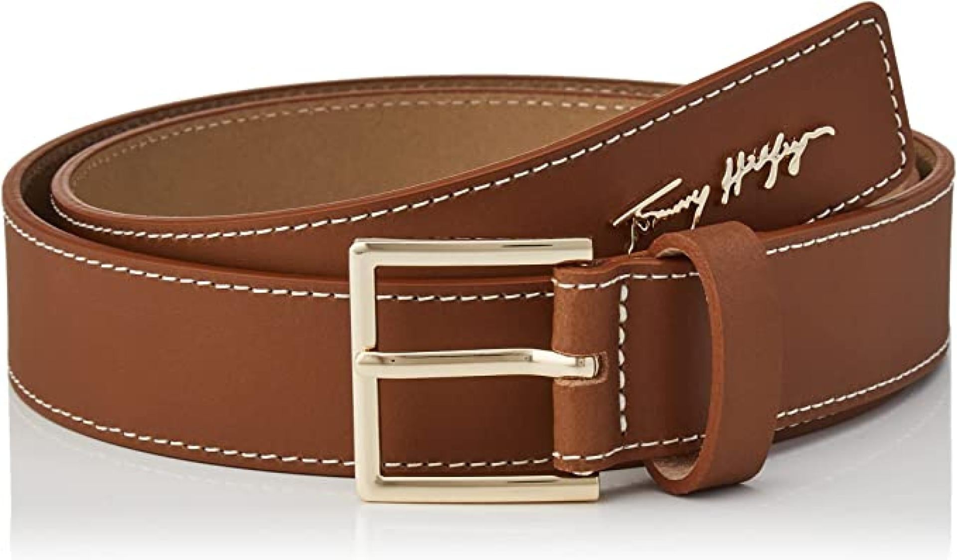 Tommy Hilfiger Ledergürtel Signature 3.0 Countryside Khaki Gr.80