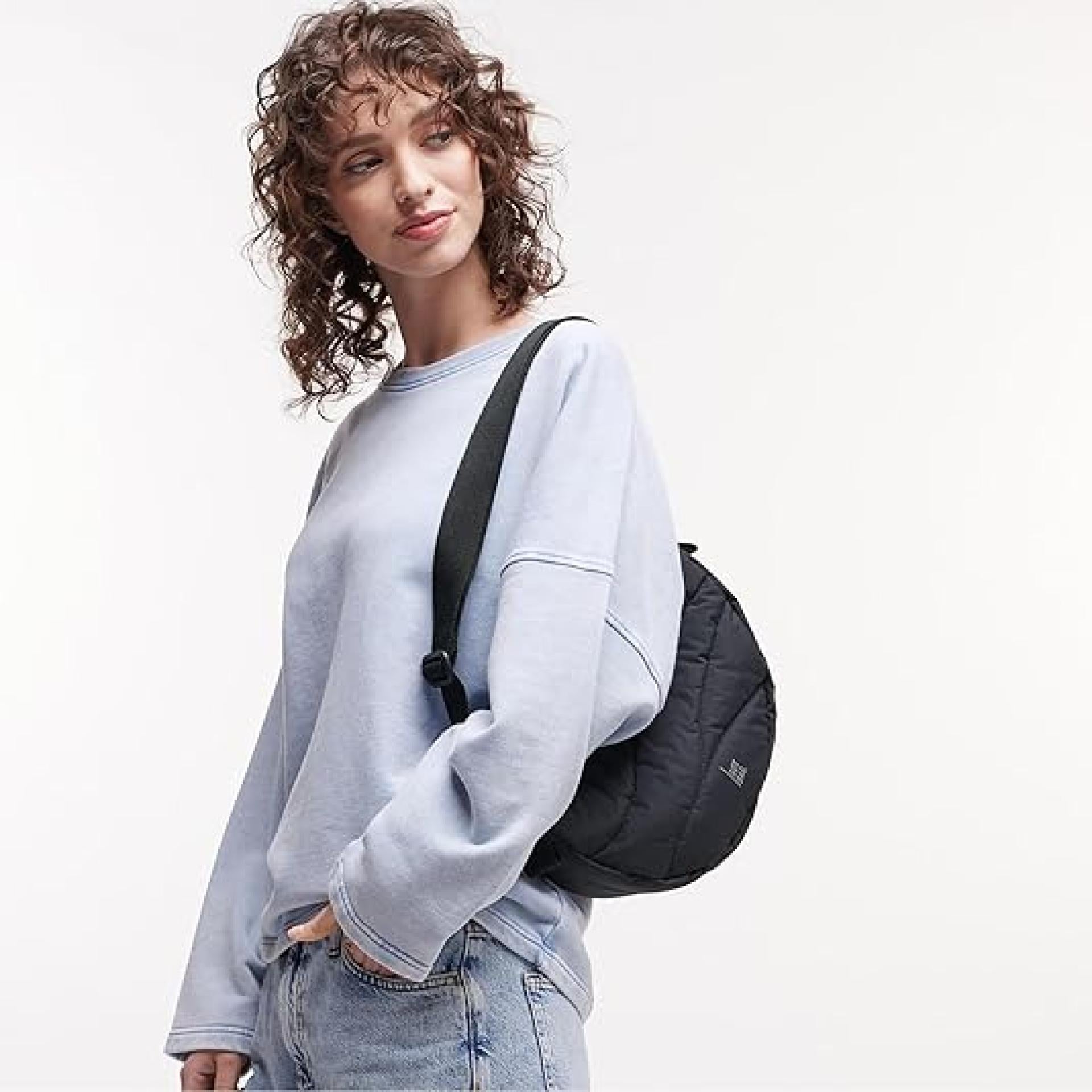 GOT BAG Moon Bag Puffer Tasche Damen Umhängetasche Nylon Gesteppt bag black 3,5 Liter Volumen 