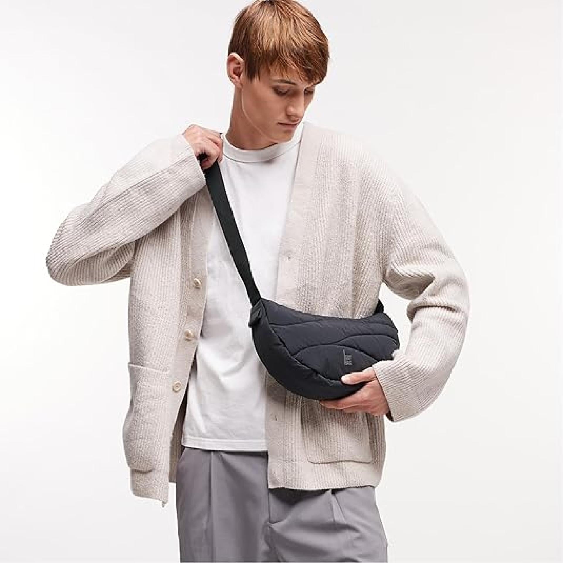 GOT BAG Moon Bag Puffer Tasche Damen Umhängetasche Nylon Gesteppt bag black 3,5 Liter Volumen 