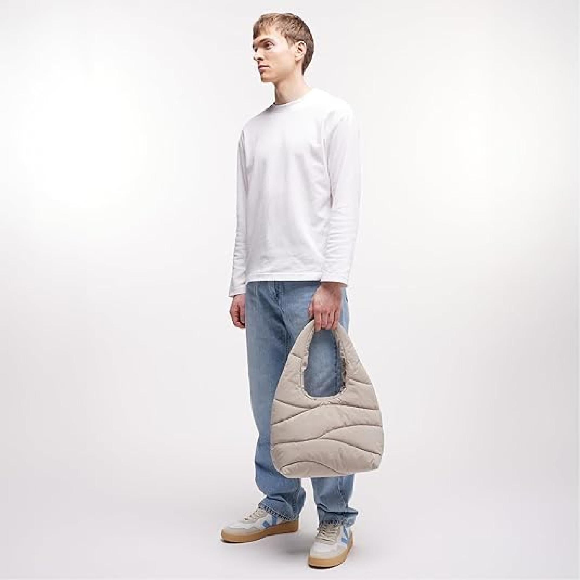 Gotbag WAVY PUFFER SHOULDER BAG scallop monochrome light beige