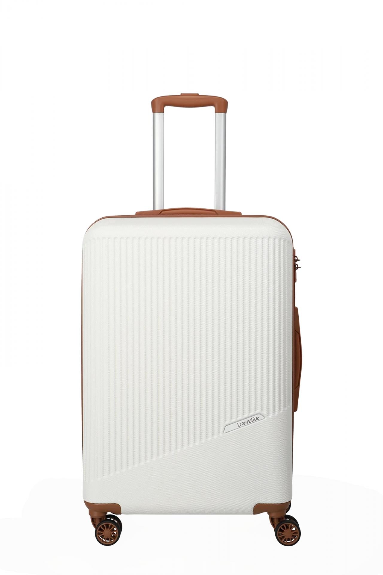 Travelite BALI 4w Koffer M Trolley Weiss/cognac